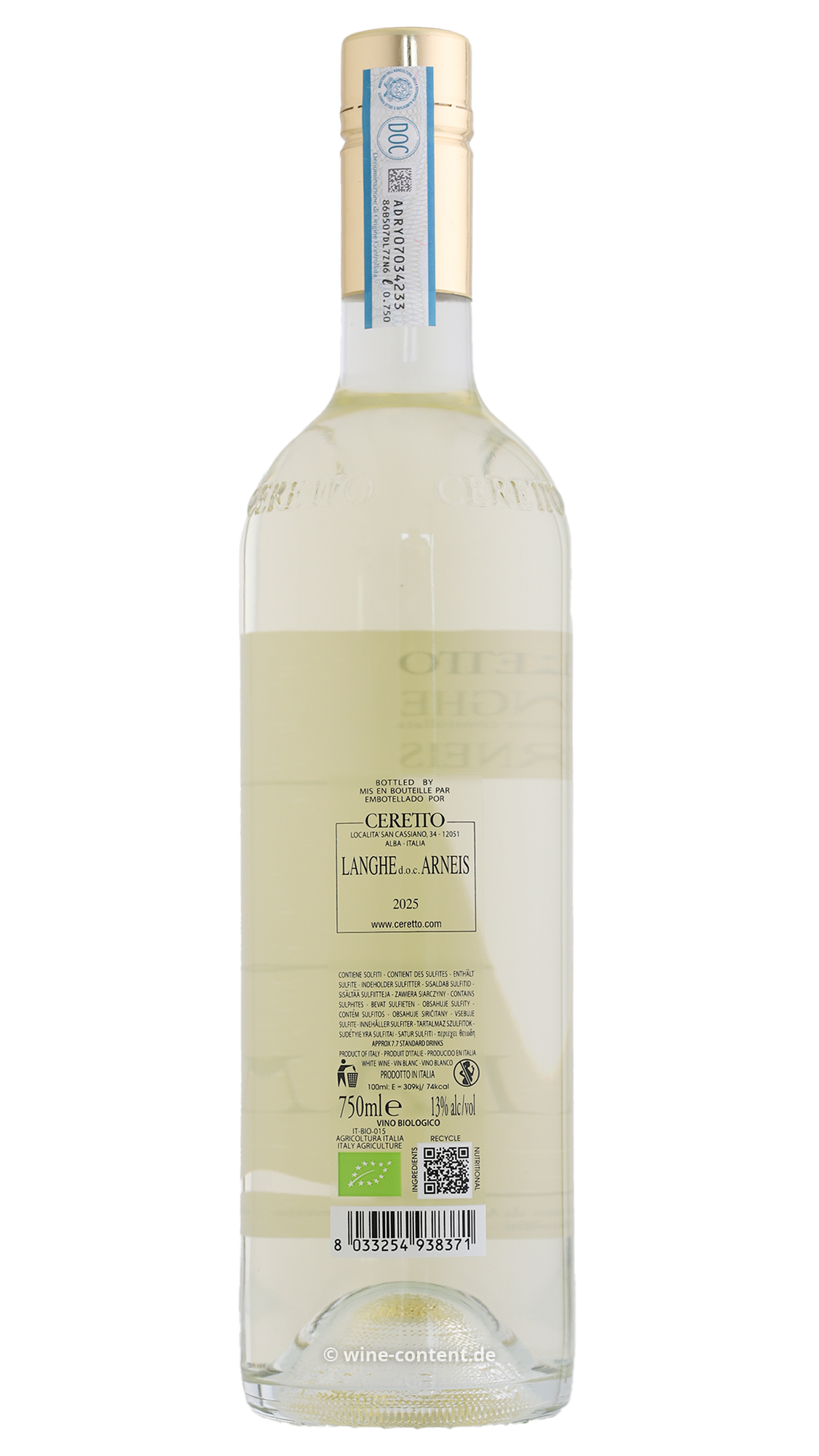 Arneis Langhe 2025 Blangé Bio