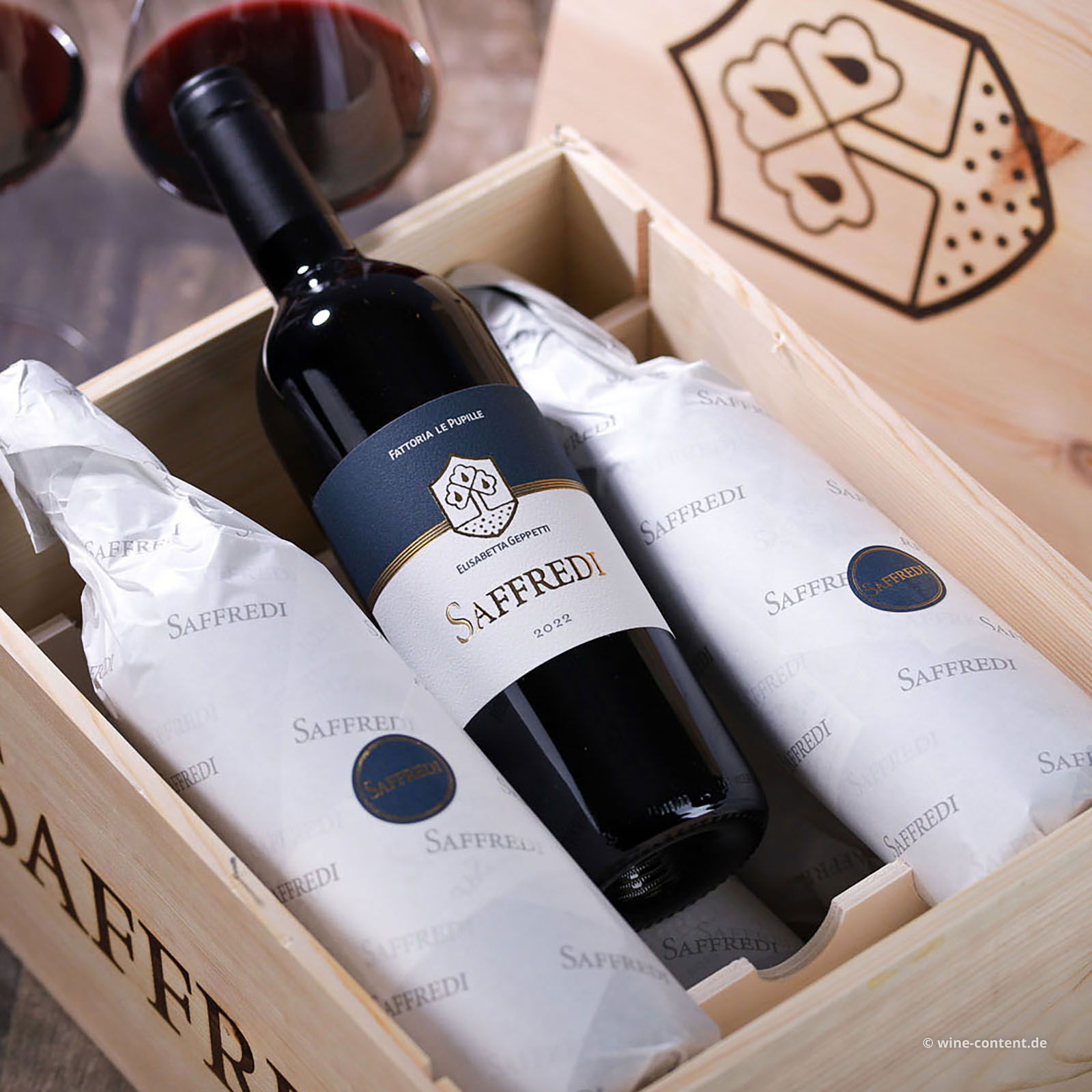 6er-Holzkiste Saffredi 2022