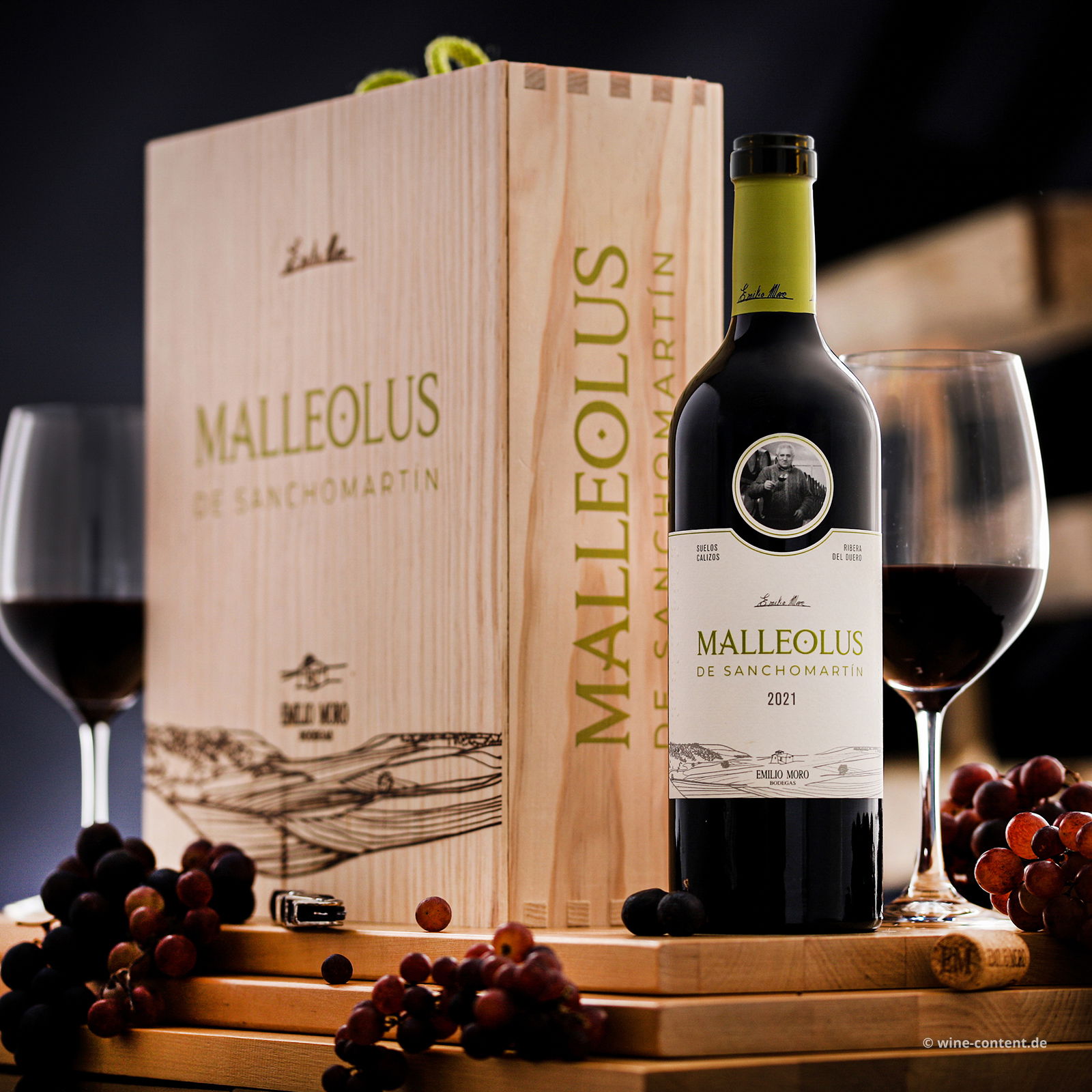 3er-Holzkiste Malleolus de Sanchomartin 2021