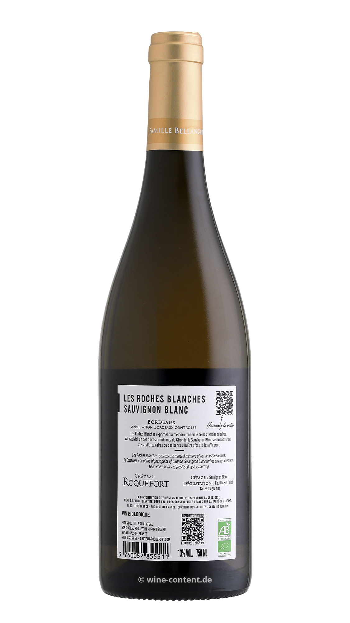 Sauvignon Blanc 2025 Les Roches Blanches Bio