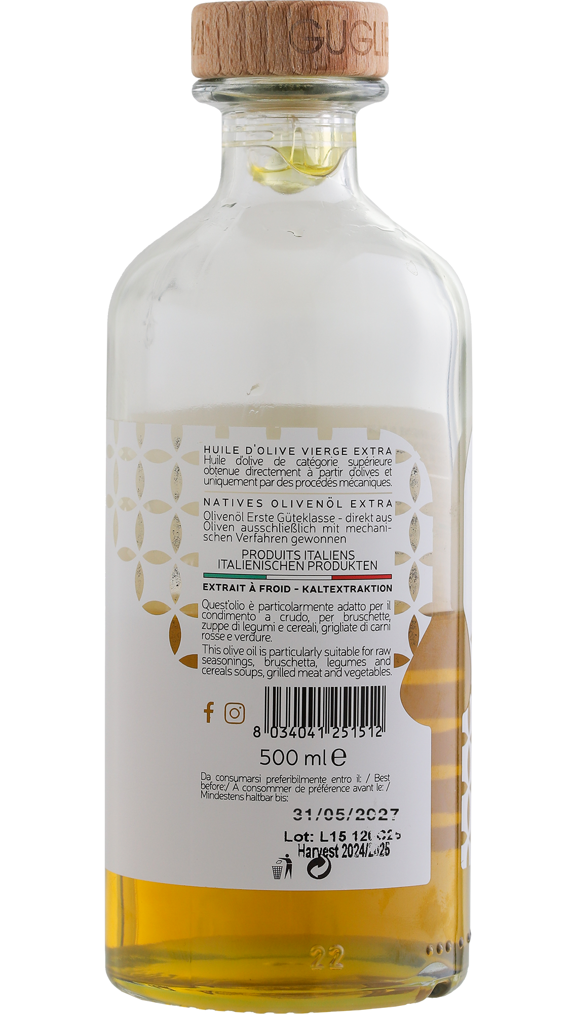 0,5 L Olivenöl Extra Vergine 2025 Early Harvest fior d'o