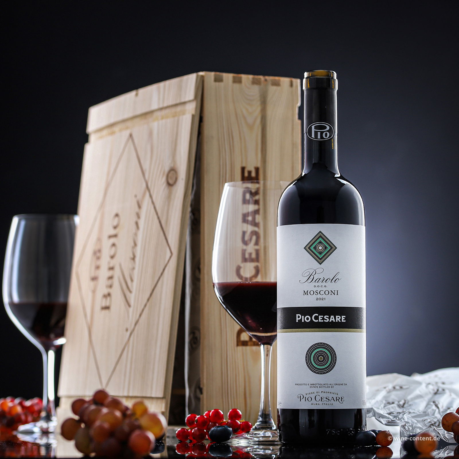 3er-Holzkiste Barolo 2021 Mosconi