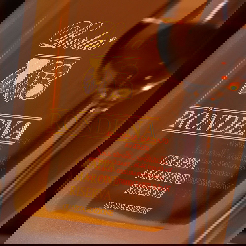 Grappa Amarone Riserva Ròndena in Holzkassette