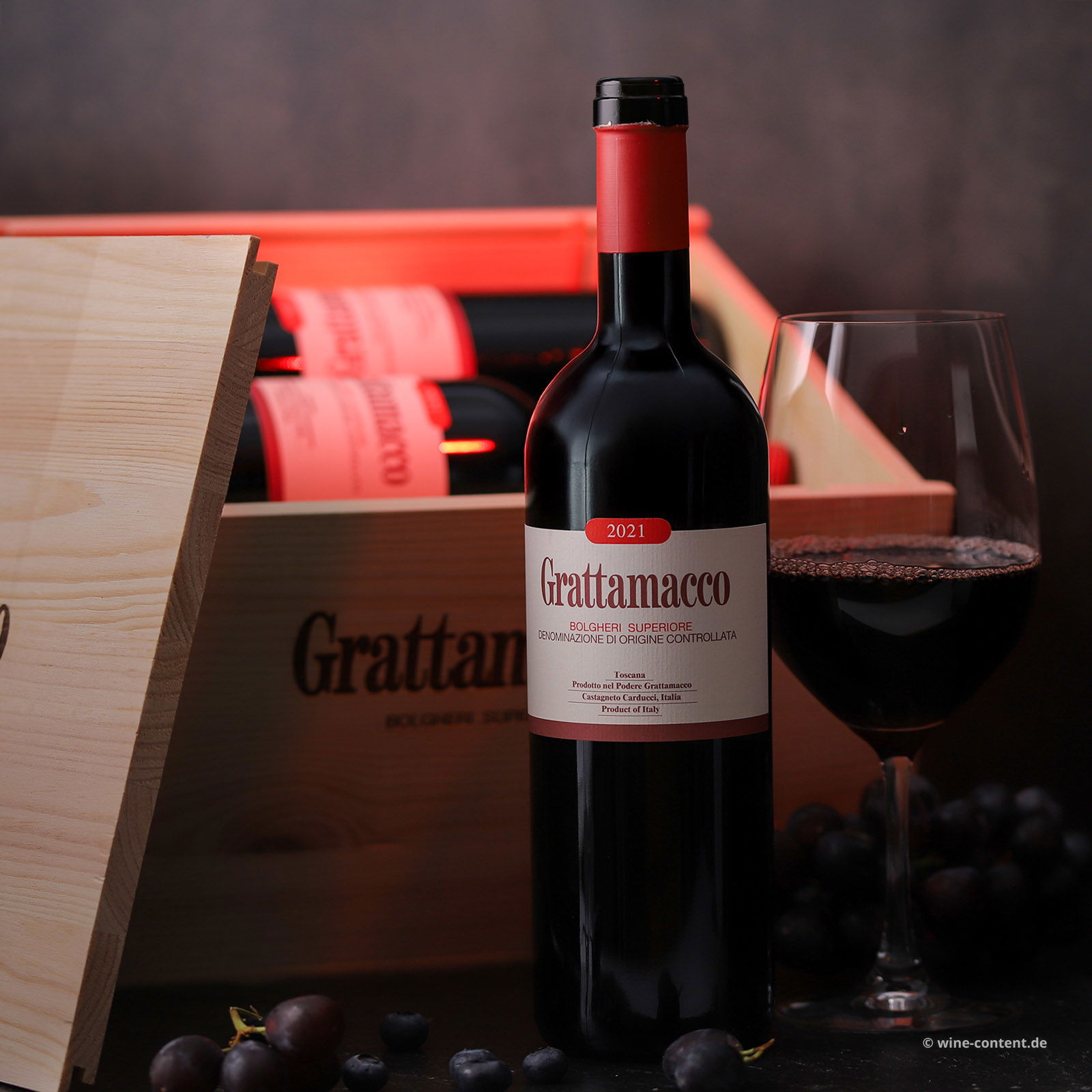 6er-Holzkiste Bolgheri Rosso Superiore 2021 Bio