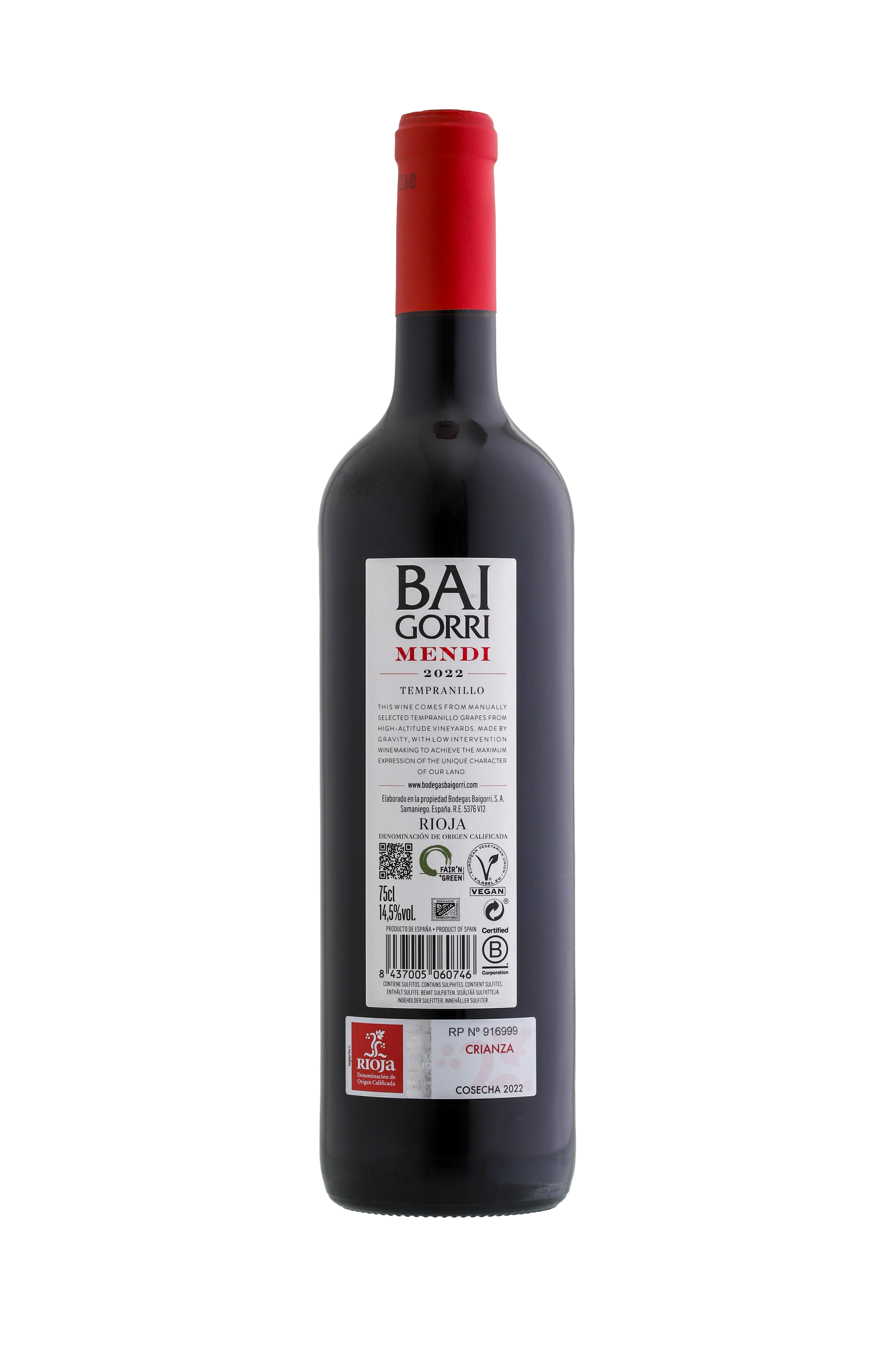 Rioja Crianza 2022 Mendi
