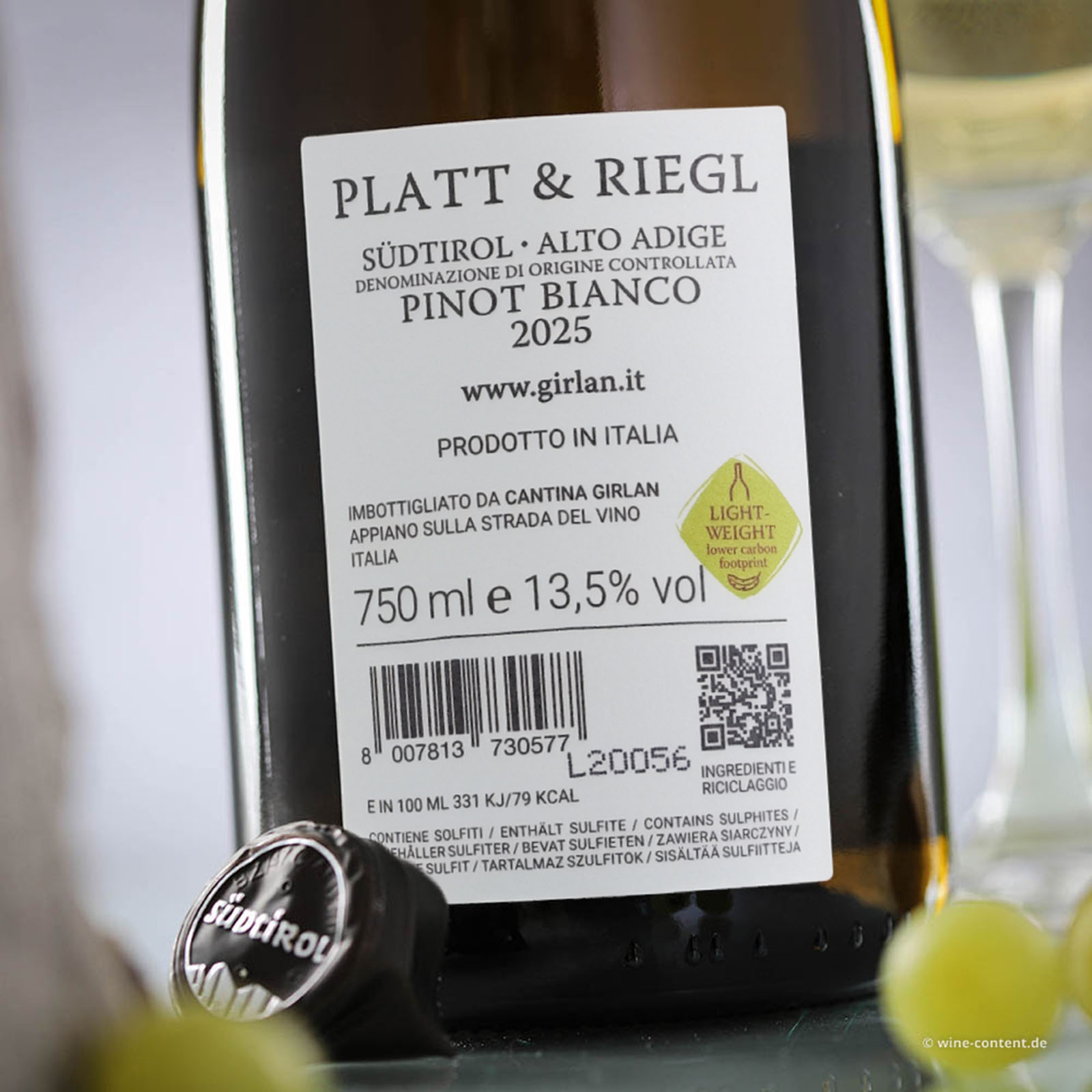 Pinot Bianco 2025 Platt & Riegl