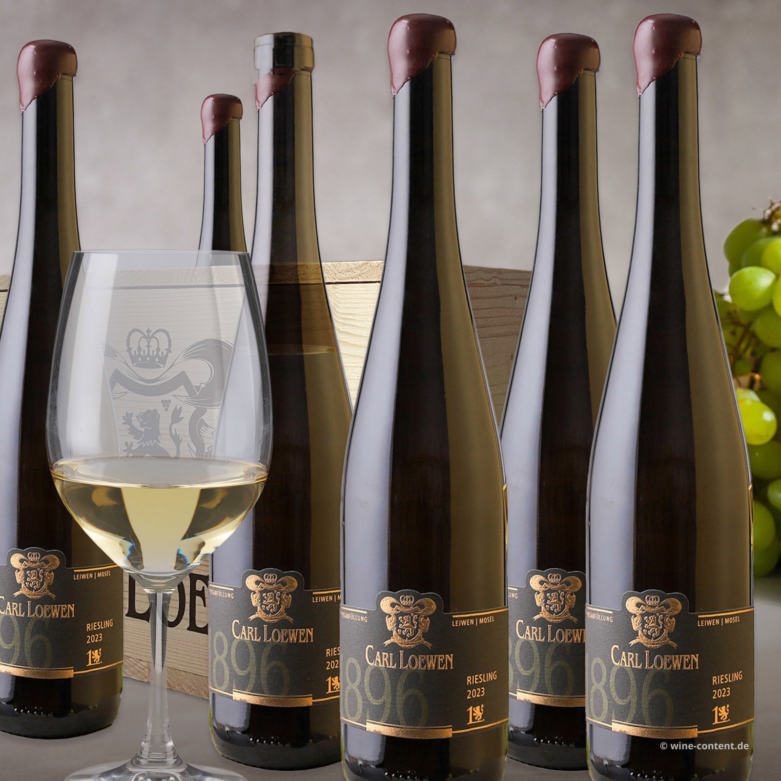 6er-Holzkiste Riesling Erste Lage 2023 Maximin Herrenberg 1896 Black Label