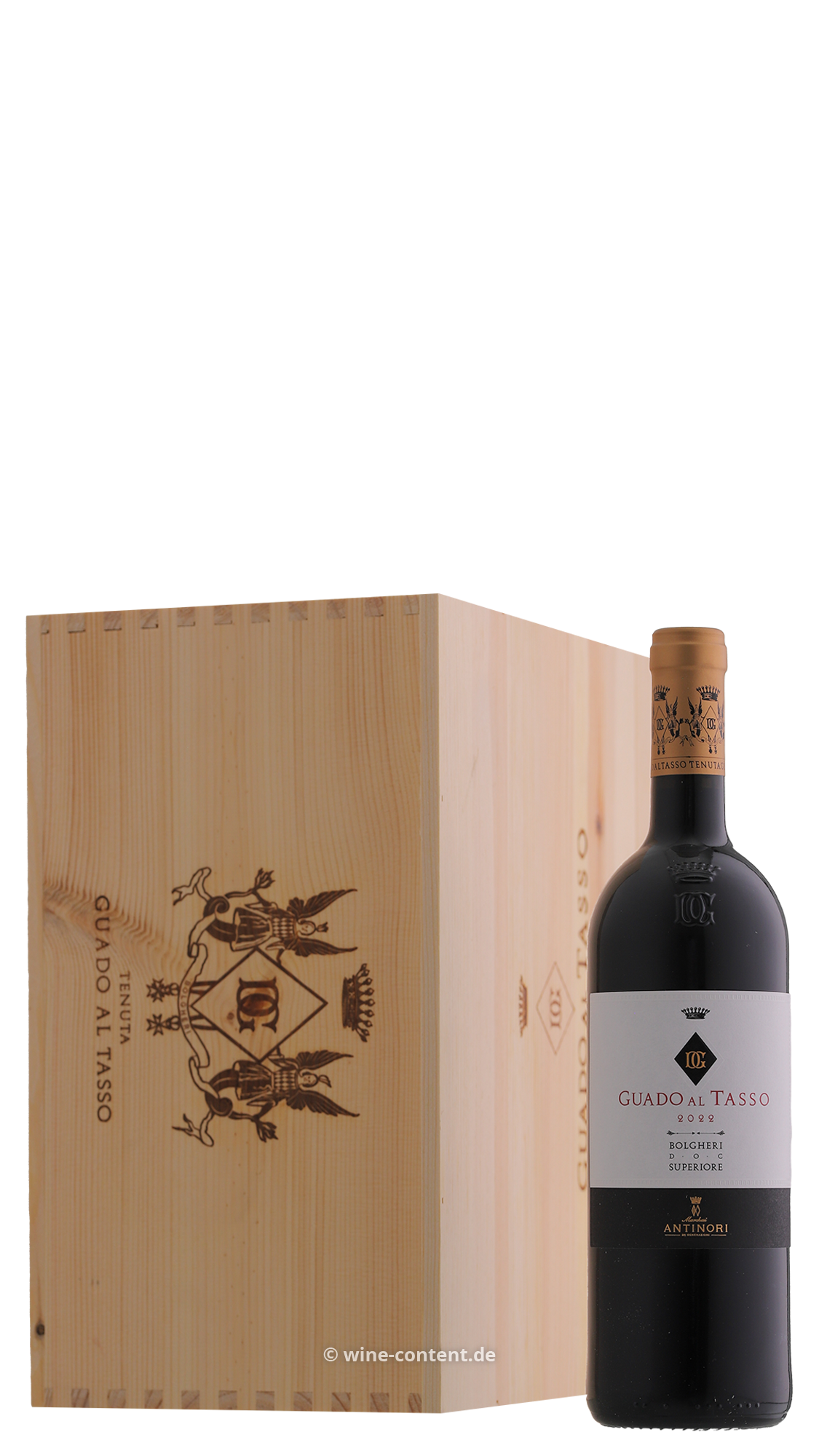 6er-Holzkiste Bolgheri Rosso Superiore 2022 Guado al Tasso