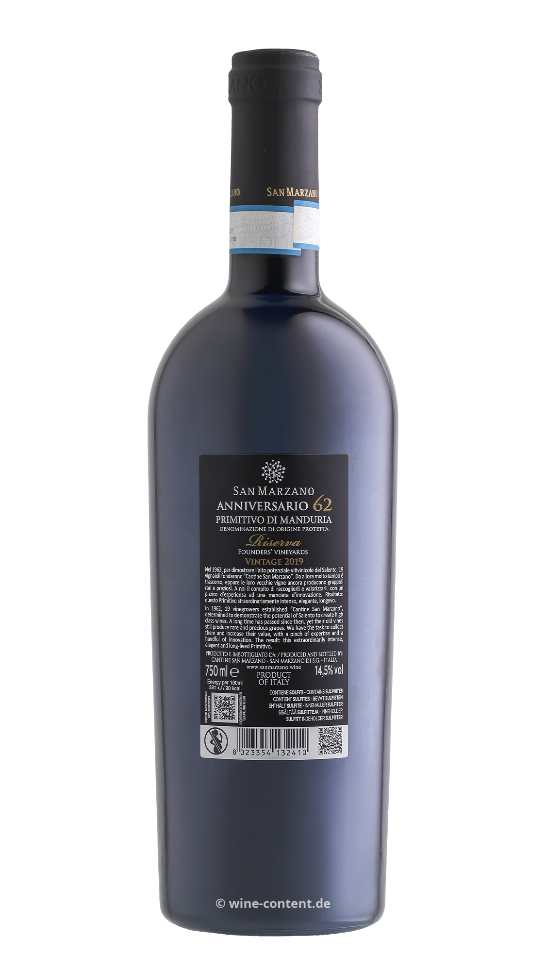 Primitivo di Manduria Riserva 2019 Anniversario 62