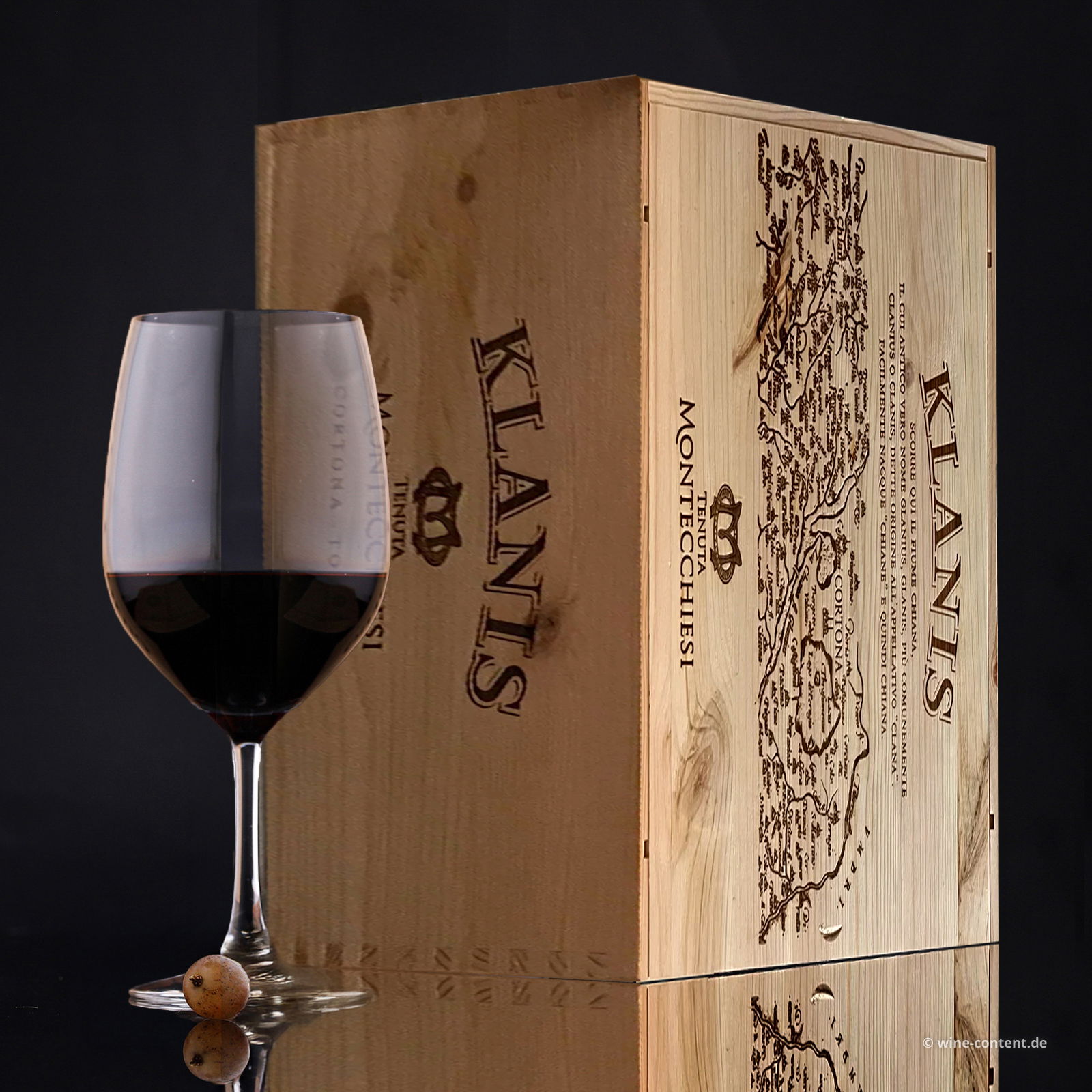 6er-Holzkiste Syrah Cortona 2019 Tenuta Montecchiesi Klanis