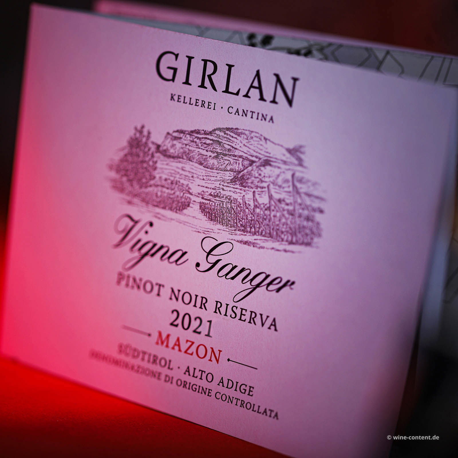 Pinot Noir Riserva 2021 Vigna Ganger