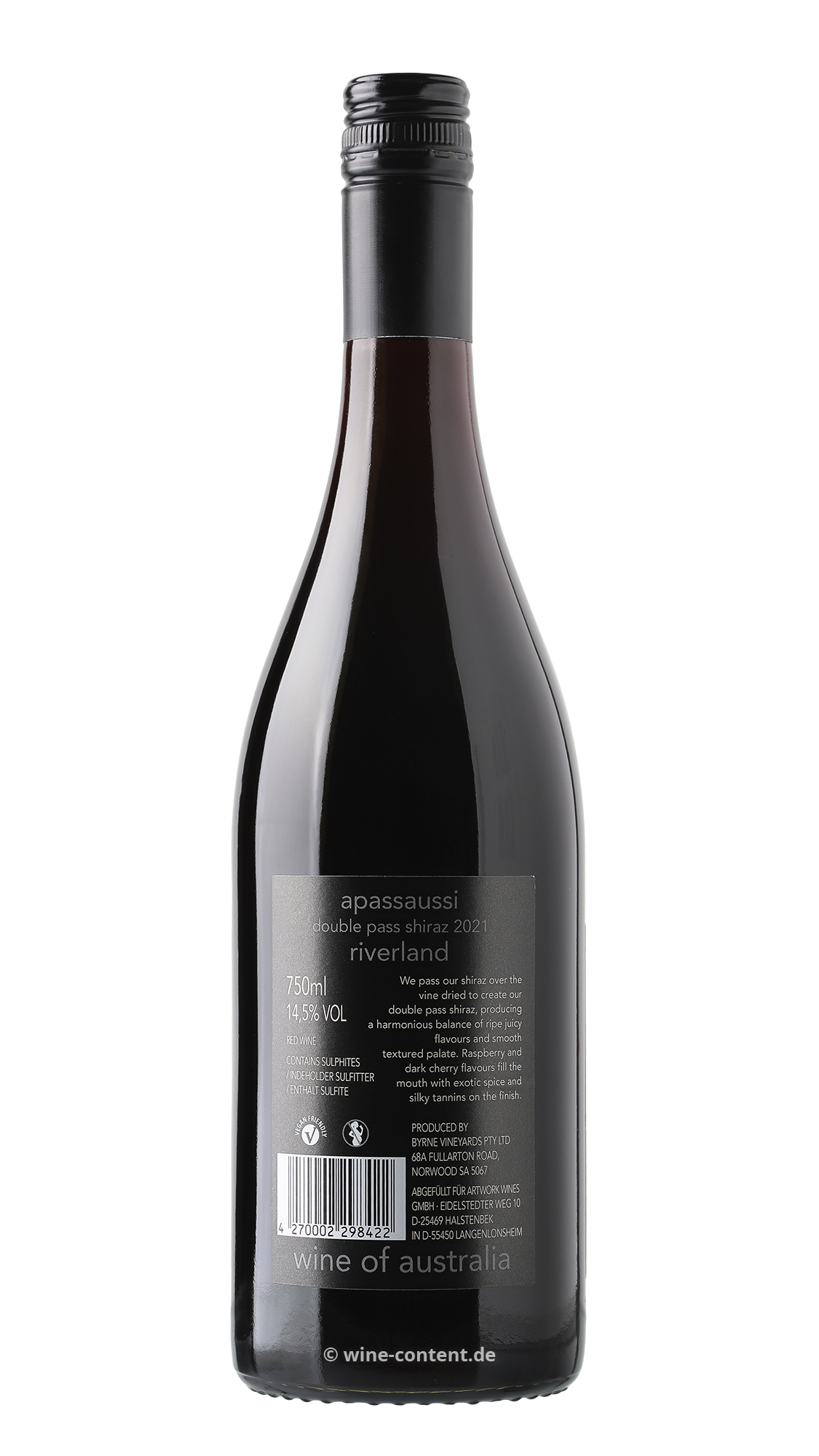 Double-Pass Shiraz 2021 AppassAussi Two