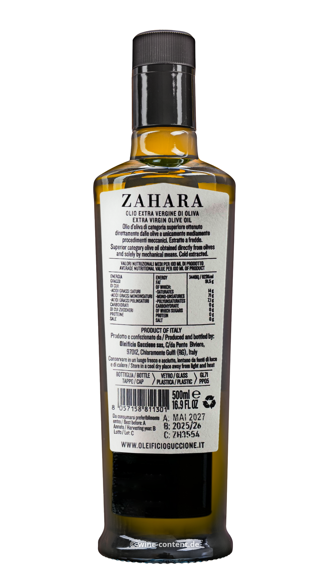 0,5 L Olivenöl Extra Vergine 2025 Zahara