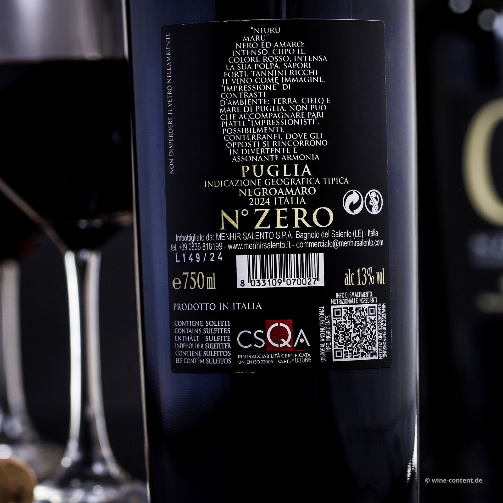 Negroamaro 2024 N° Zero