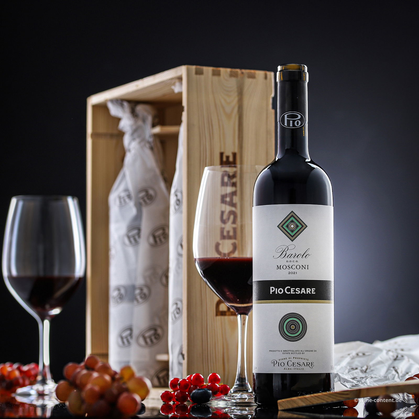 3er-Holzkiste Barolo 2021 Mosconi