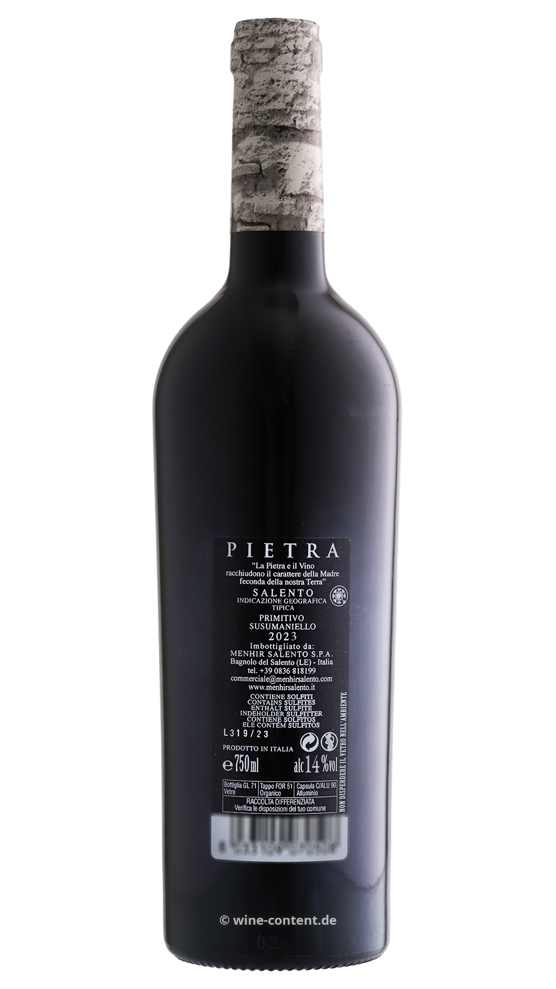 Primitivo & Susumaniello Salento 2023 Pietra