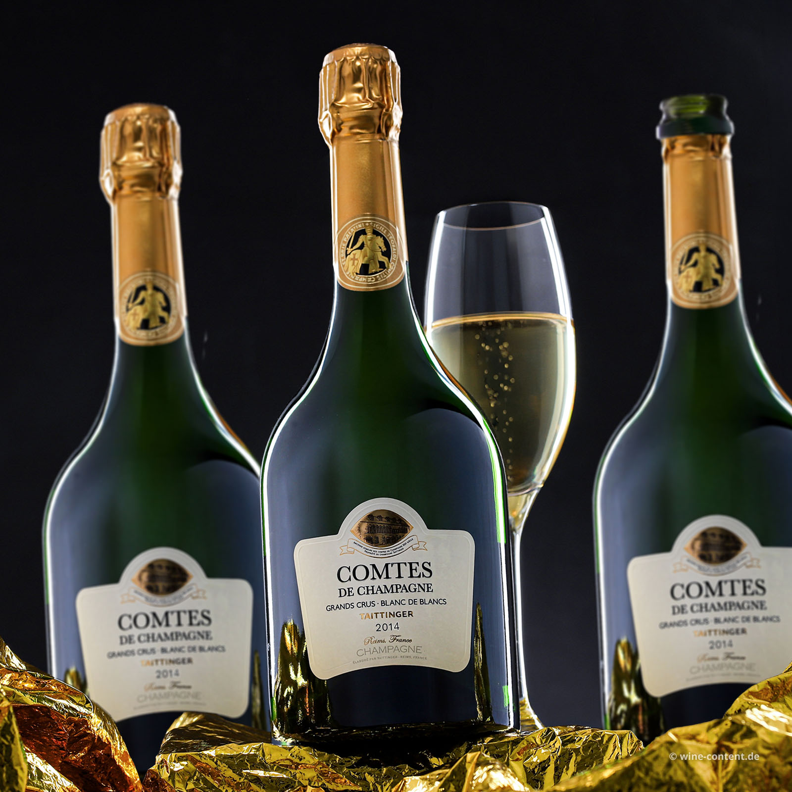 3er-Paket Champagner 2014 Comtes de Champagne Brut