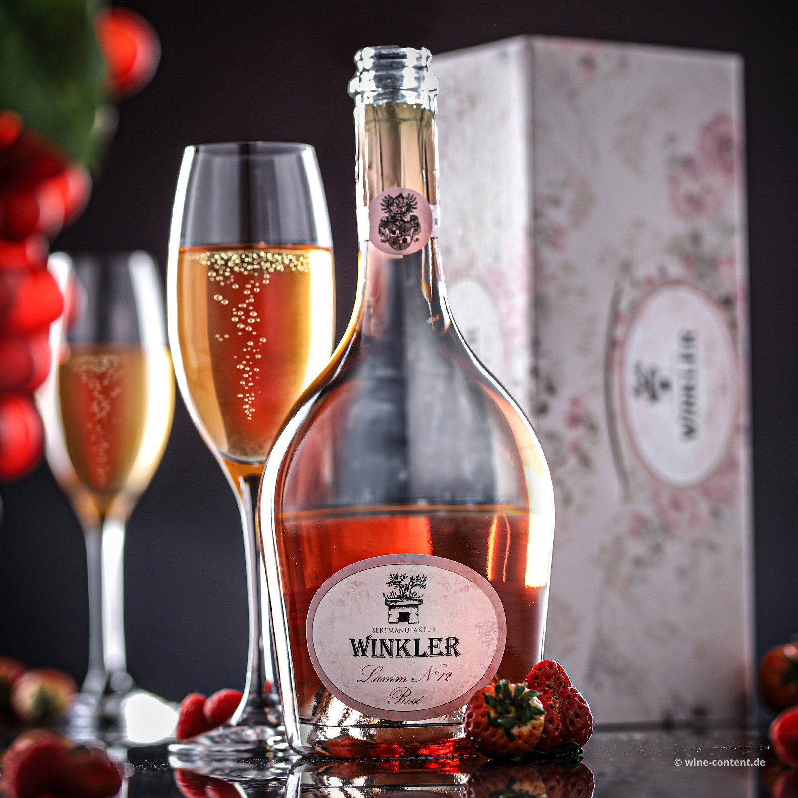 1x Spumante Lamm Rosé N°12 Extra Brut in Geschenkverpackung