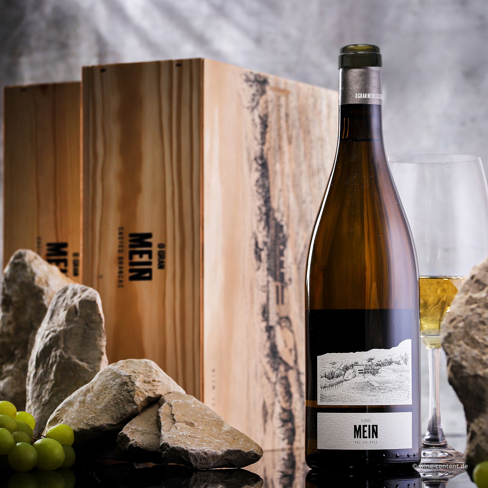 6er-Holzkiste Ribeiro Blanco 2020 O Gran Meín
