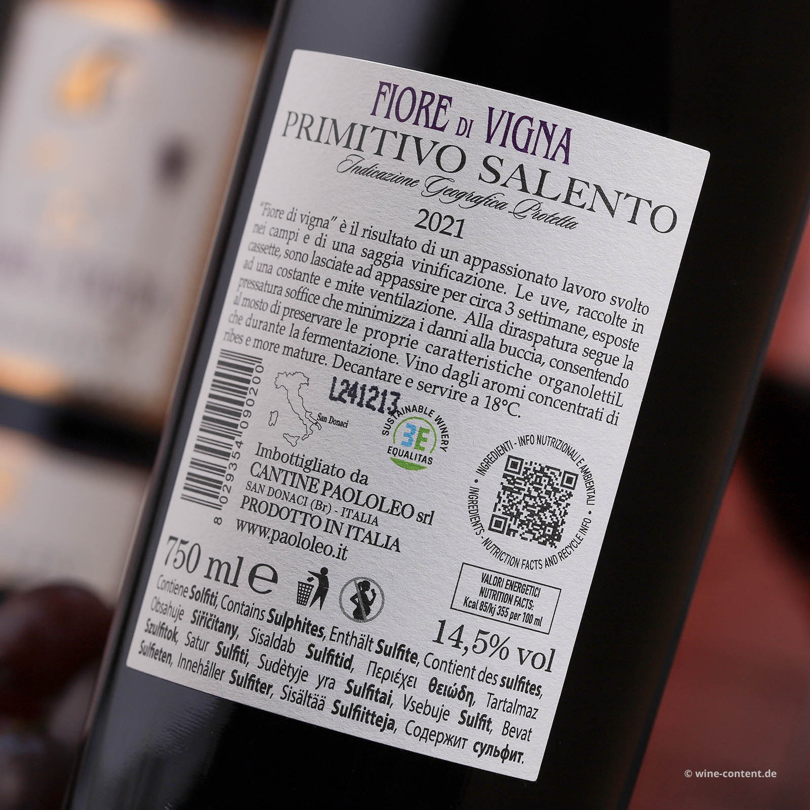 Primitivo Salento 2021 Fiore di Vigna