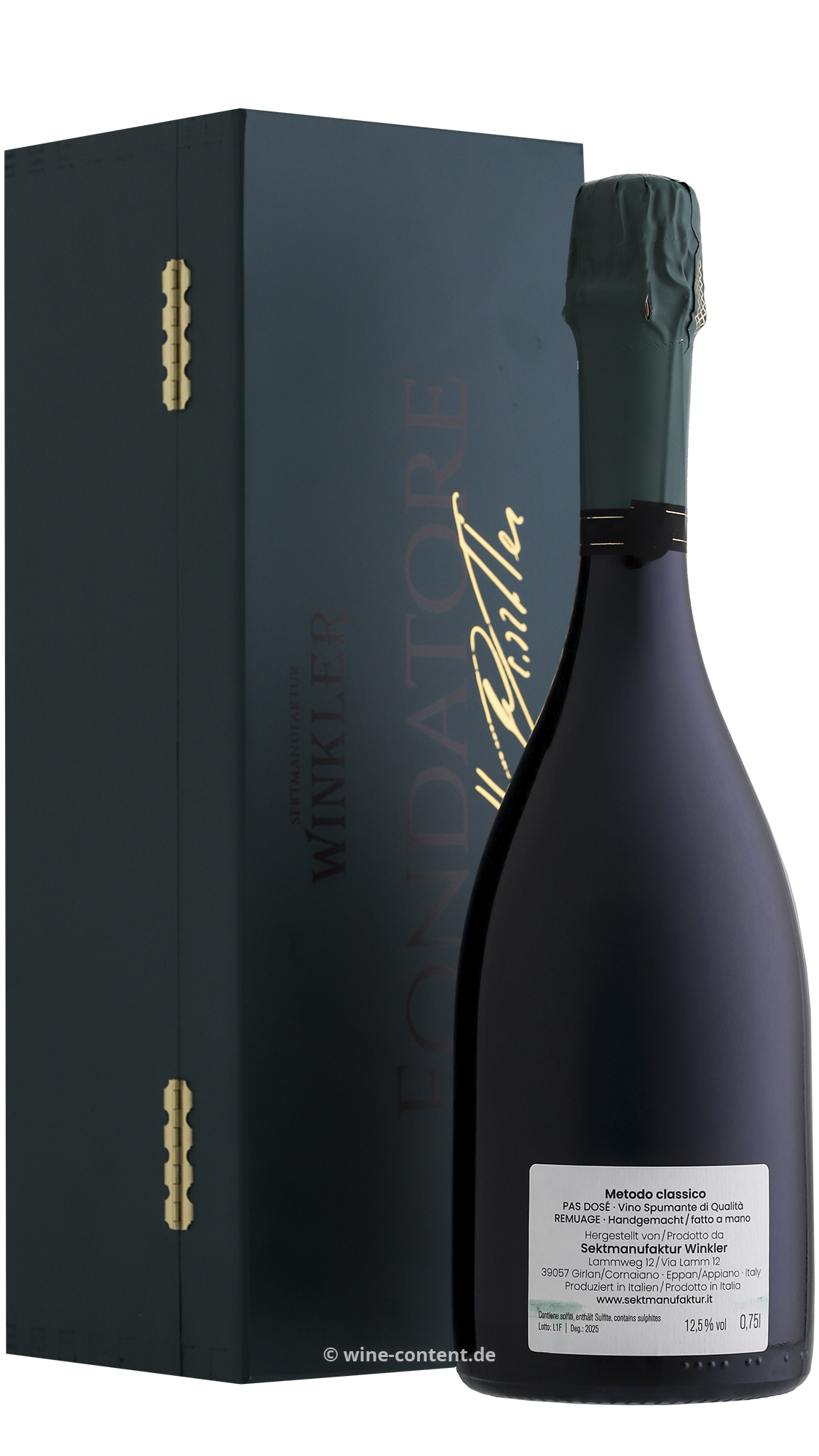 Spumante Fondatore N°71 in Holzkiste