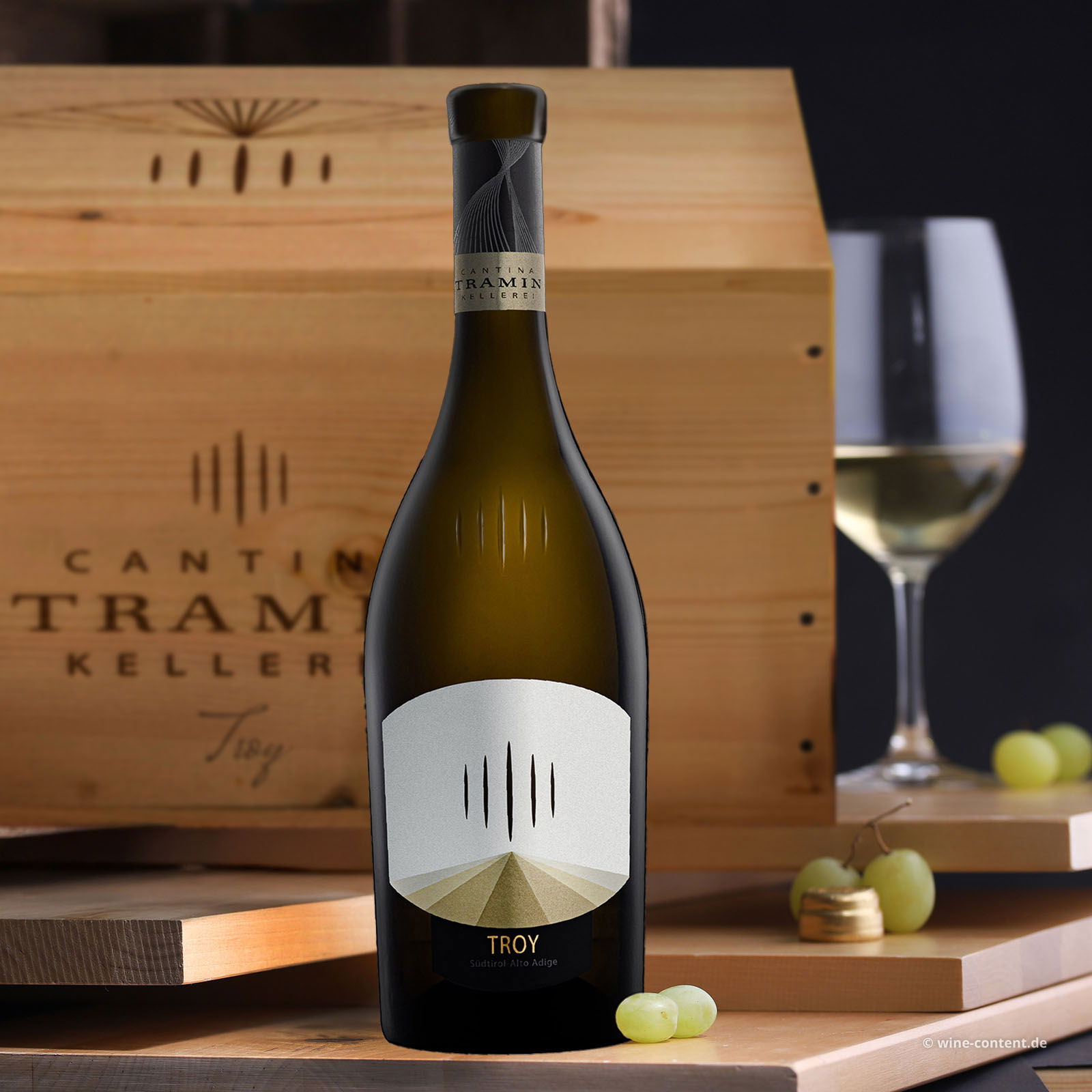 6er-Holzkiste Chardonnay Riserva 2021 Troy
