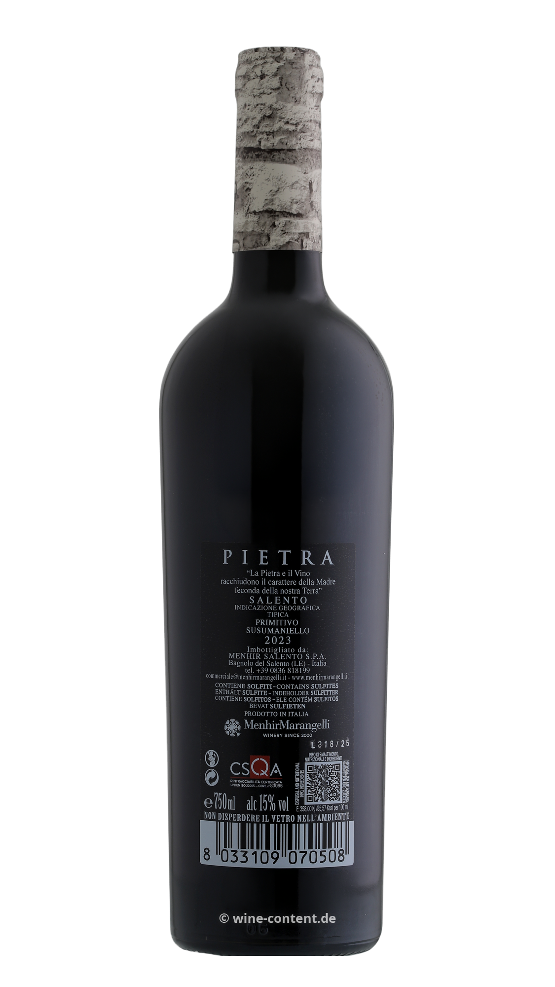 Primitivo & Susumaniello Salento 2023 Pietra