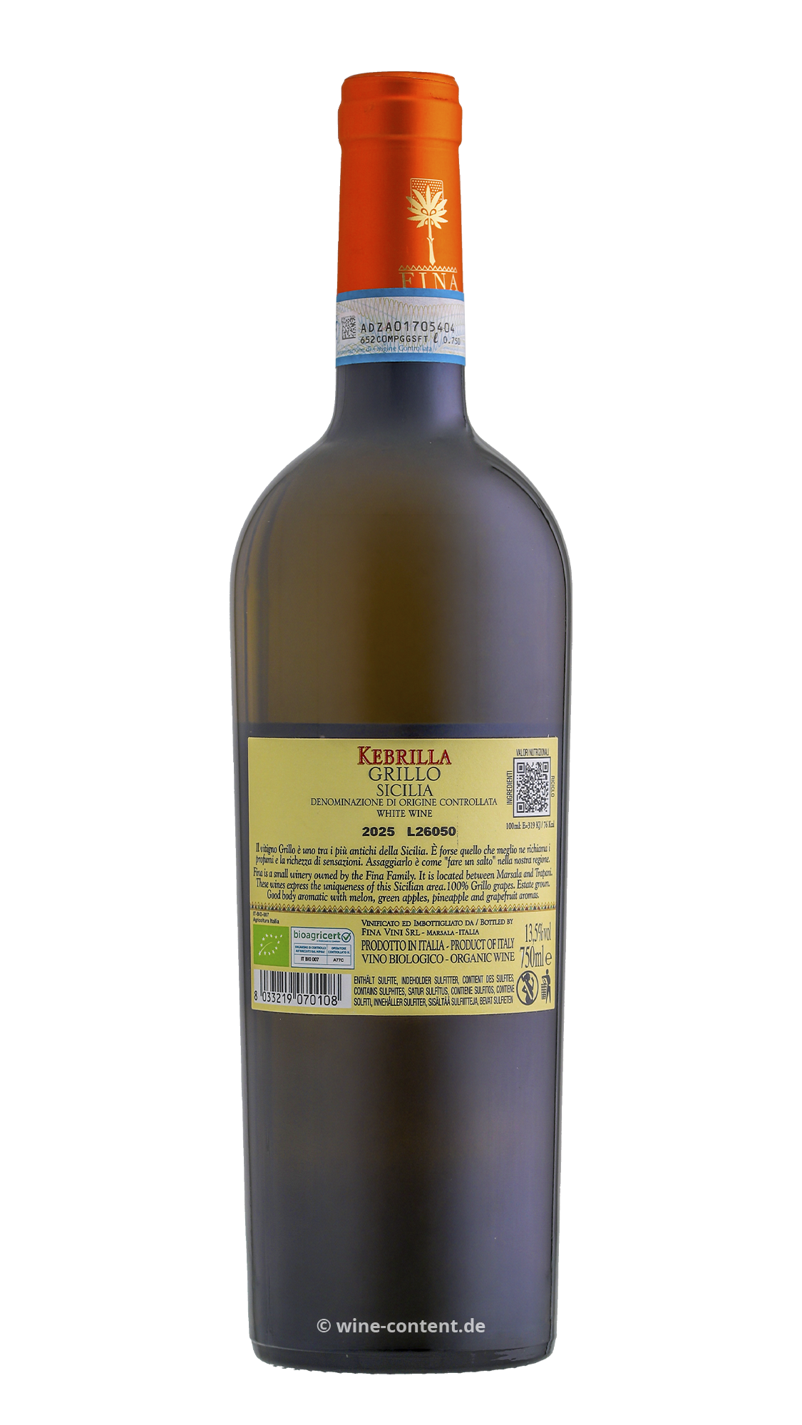 Grillo Sicilia 2025 Kebrilla Bio