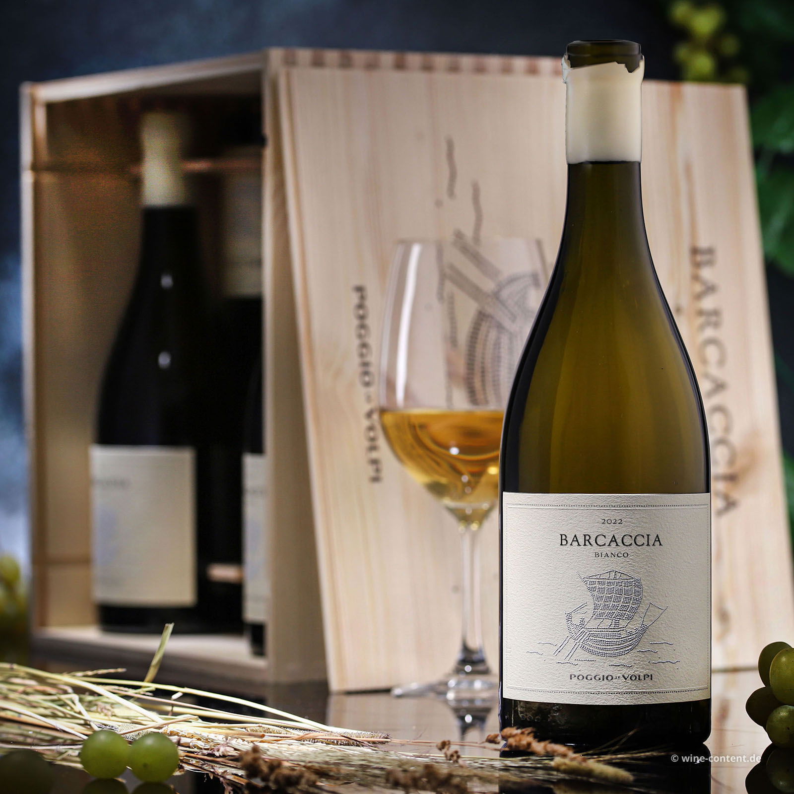 6er-Holzkiste Barcaccia Bianco 2022