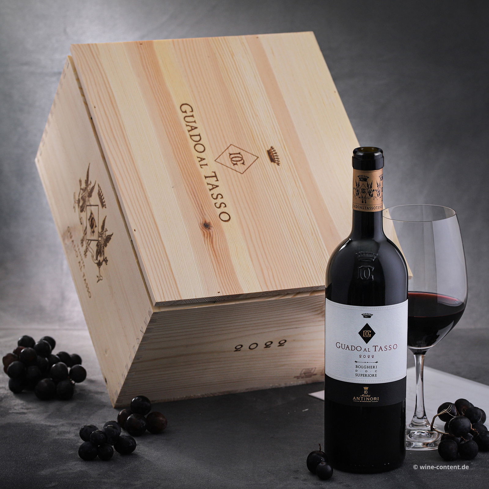 6er-Holzkiste Bolgheri Rosso Superiore 2022 Guado al Tasso
