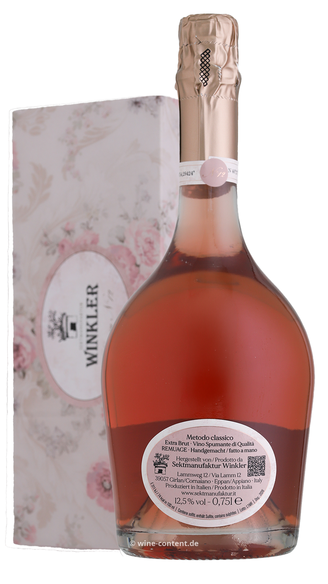 1x Spumante Lamm Rosé N°12 Extra Brut in Geschenkverpackung