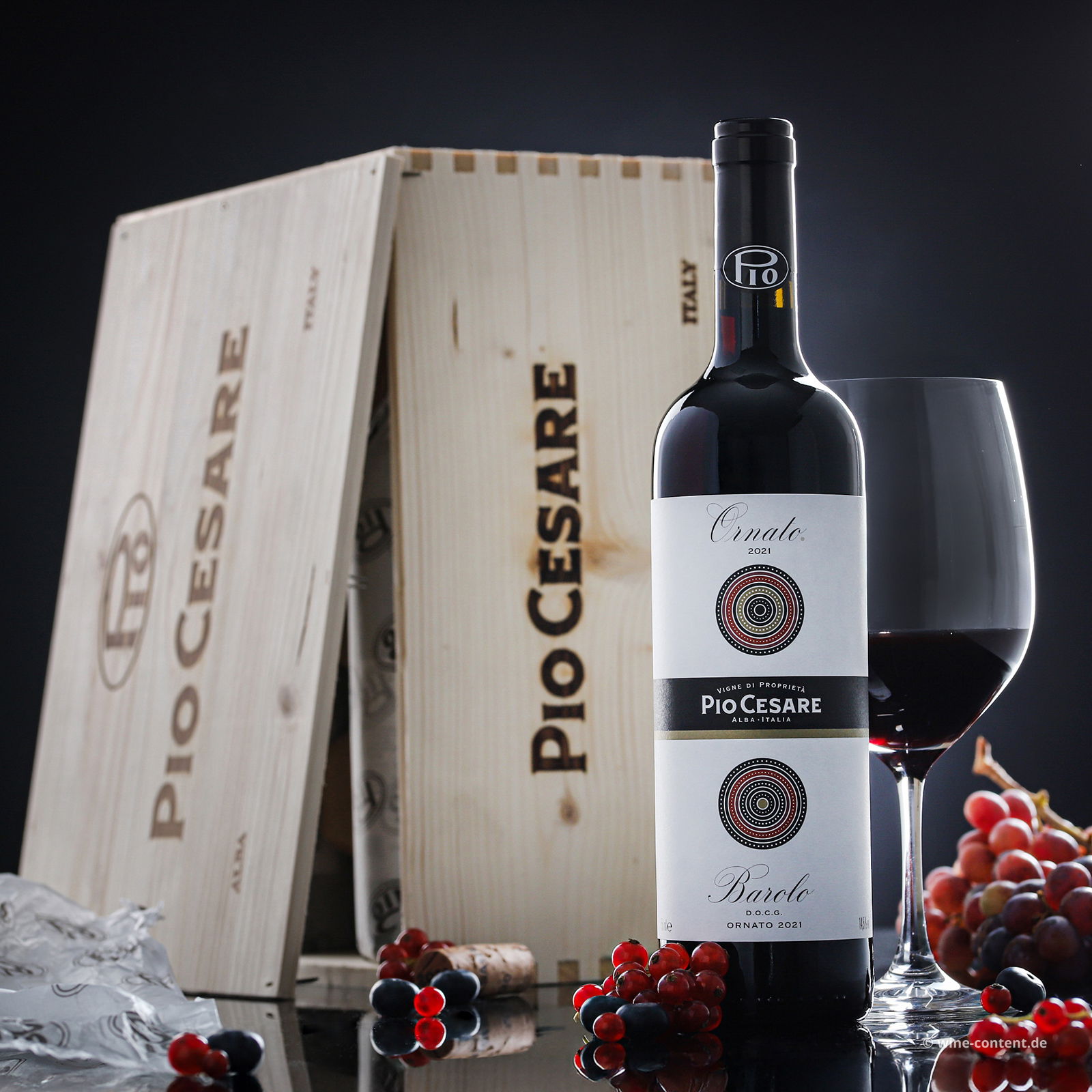 6er-Holzkiste Barolo 2021 Ornato