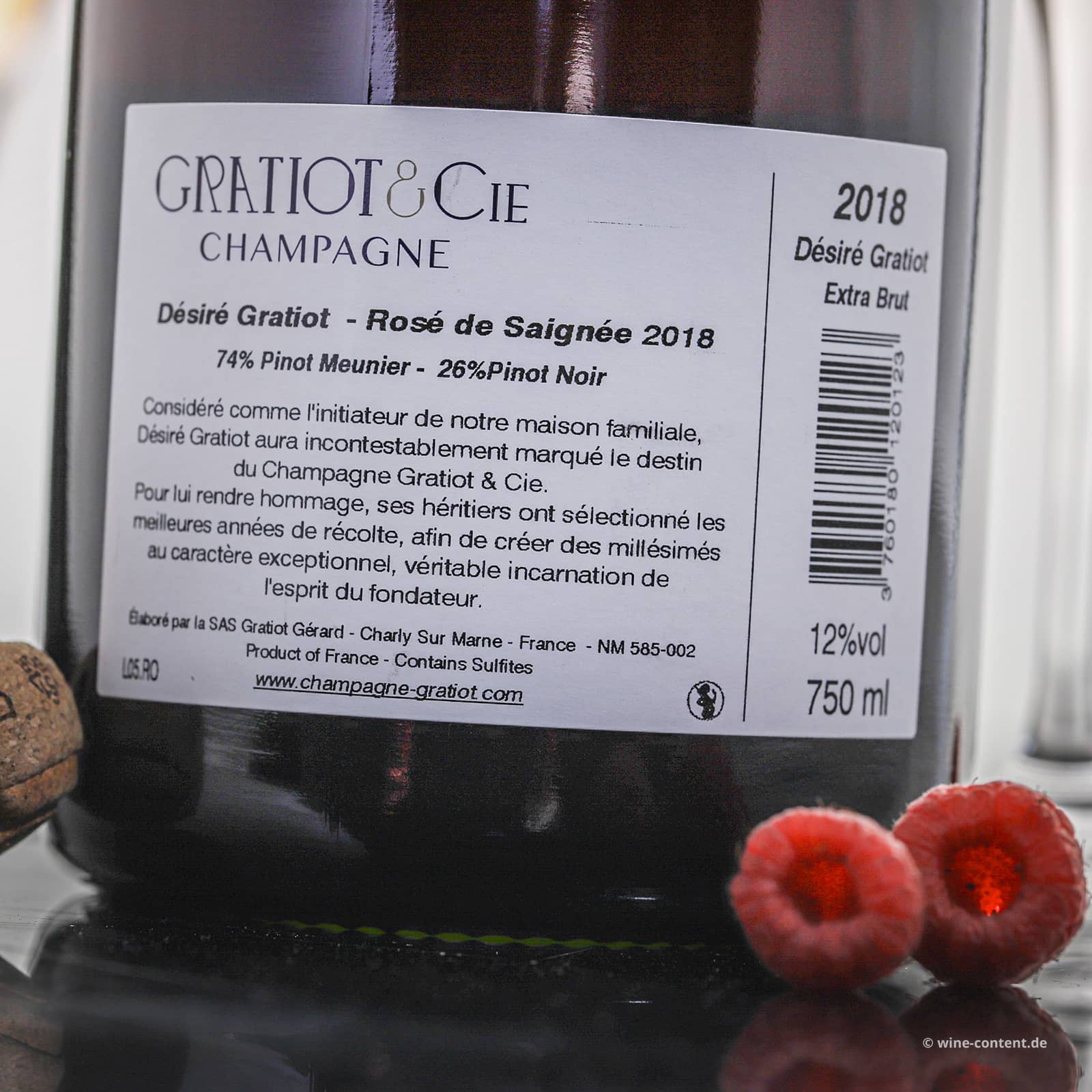 Champagner Rosé de Saignée 2018 Désiré Gratiot Extra Brut