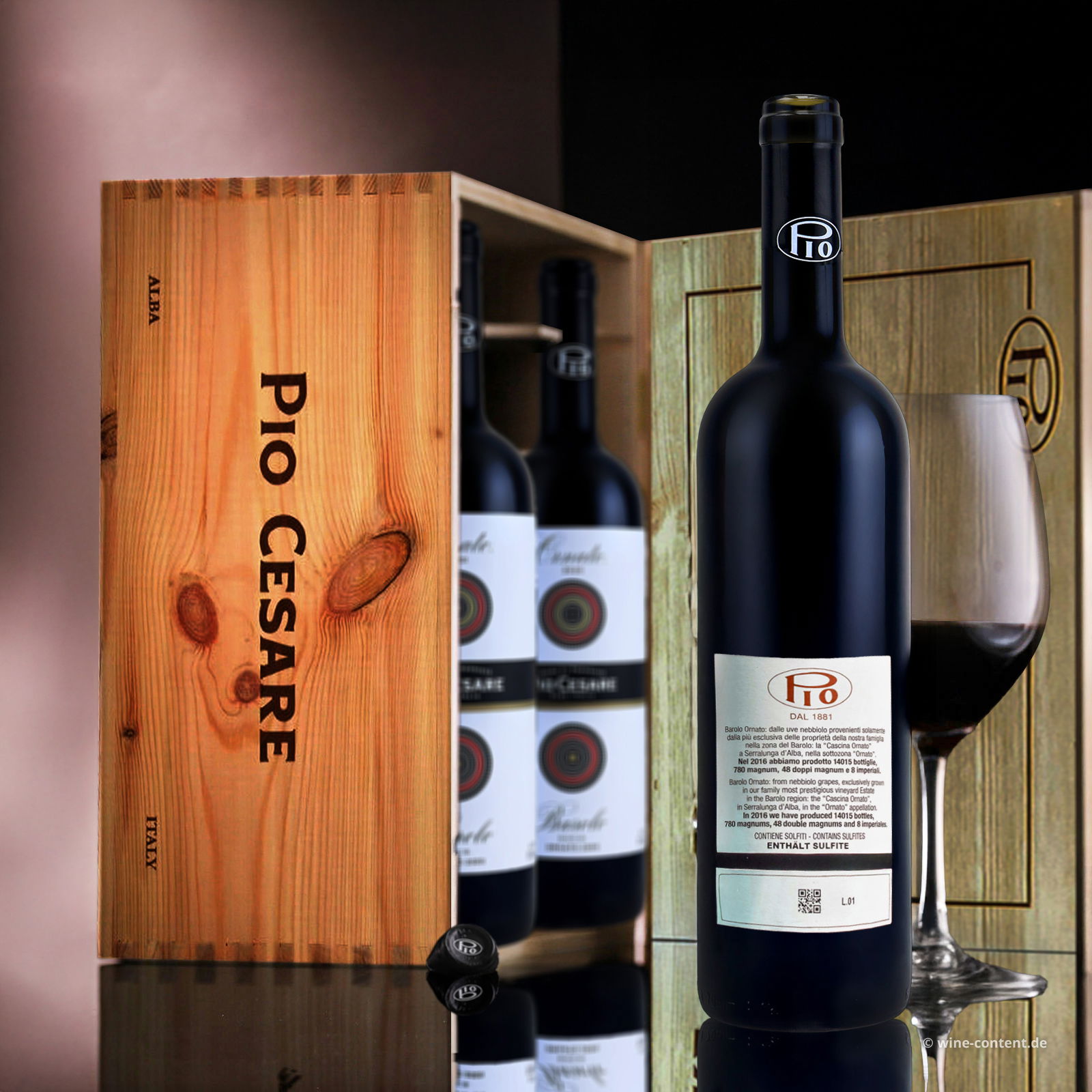 6er-Holzkiste Barolo 2020 Ornato