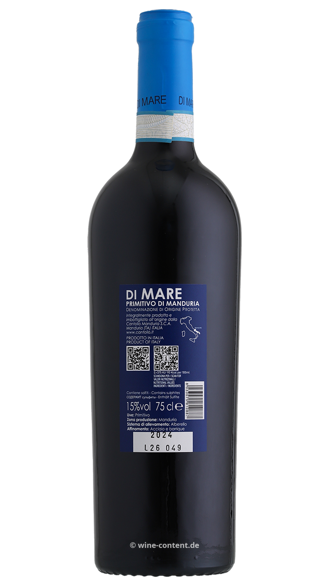 Primitivo di Manduria 2024 di Mare 15,0