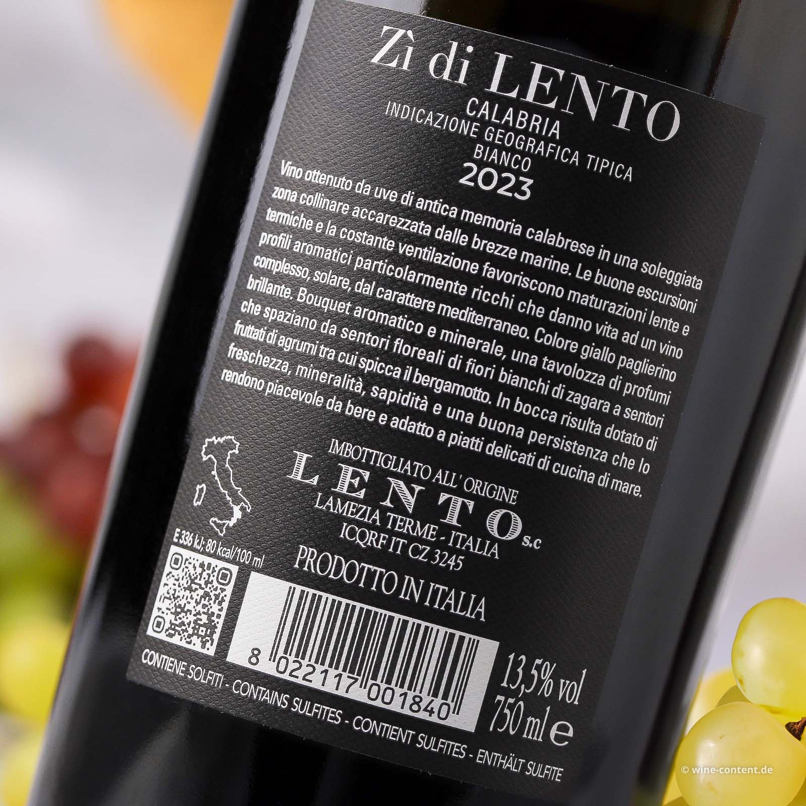 Zibibbo Calabria 2023 Zì di Lento