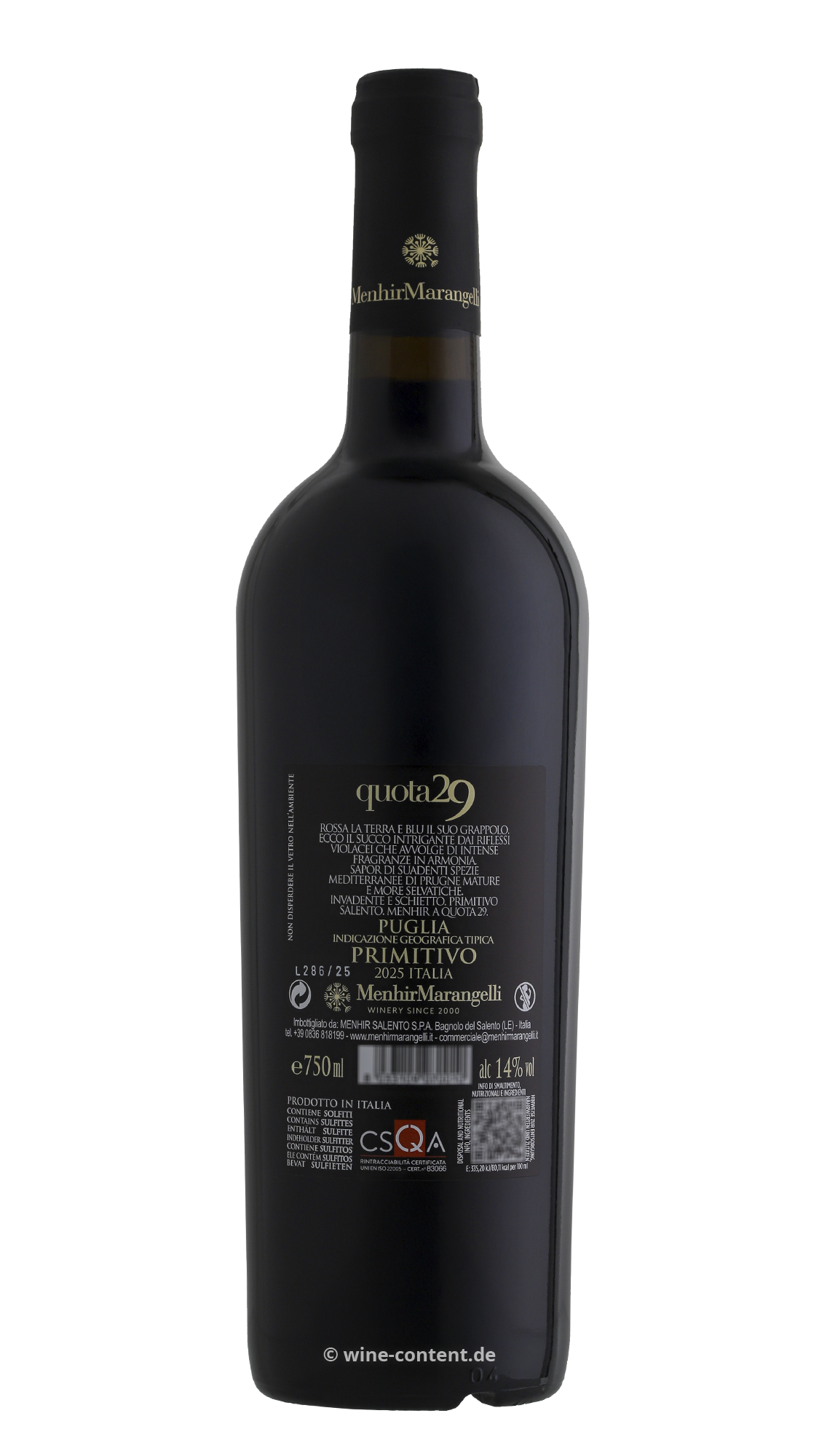 Primitivo 2025 Quota 29