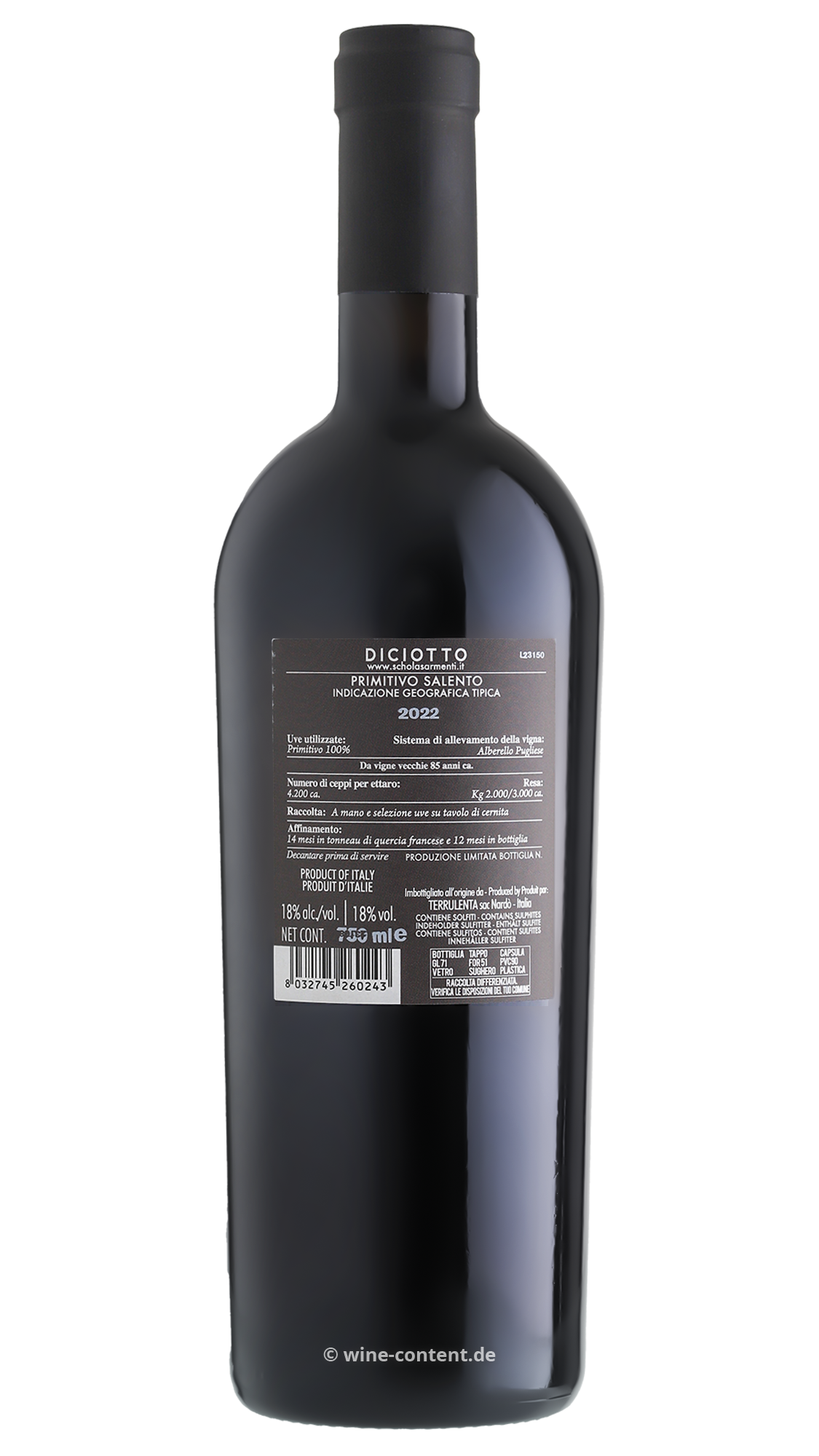 Primitivo Salento 2022 Diciotto