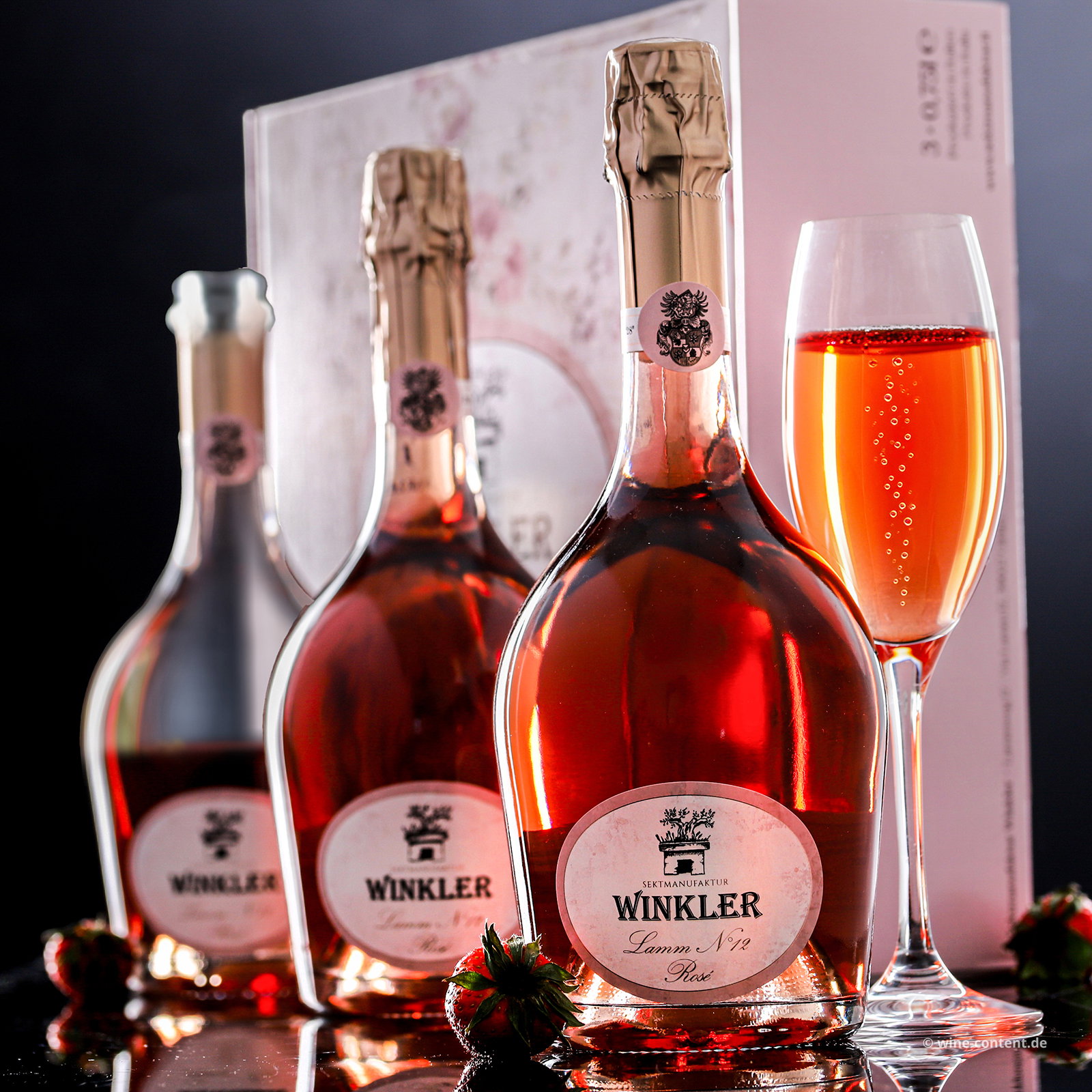3x Spumante Lamm Rosé N°12 Extra Brut in Geschenkverpackung
