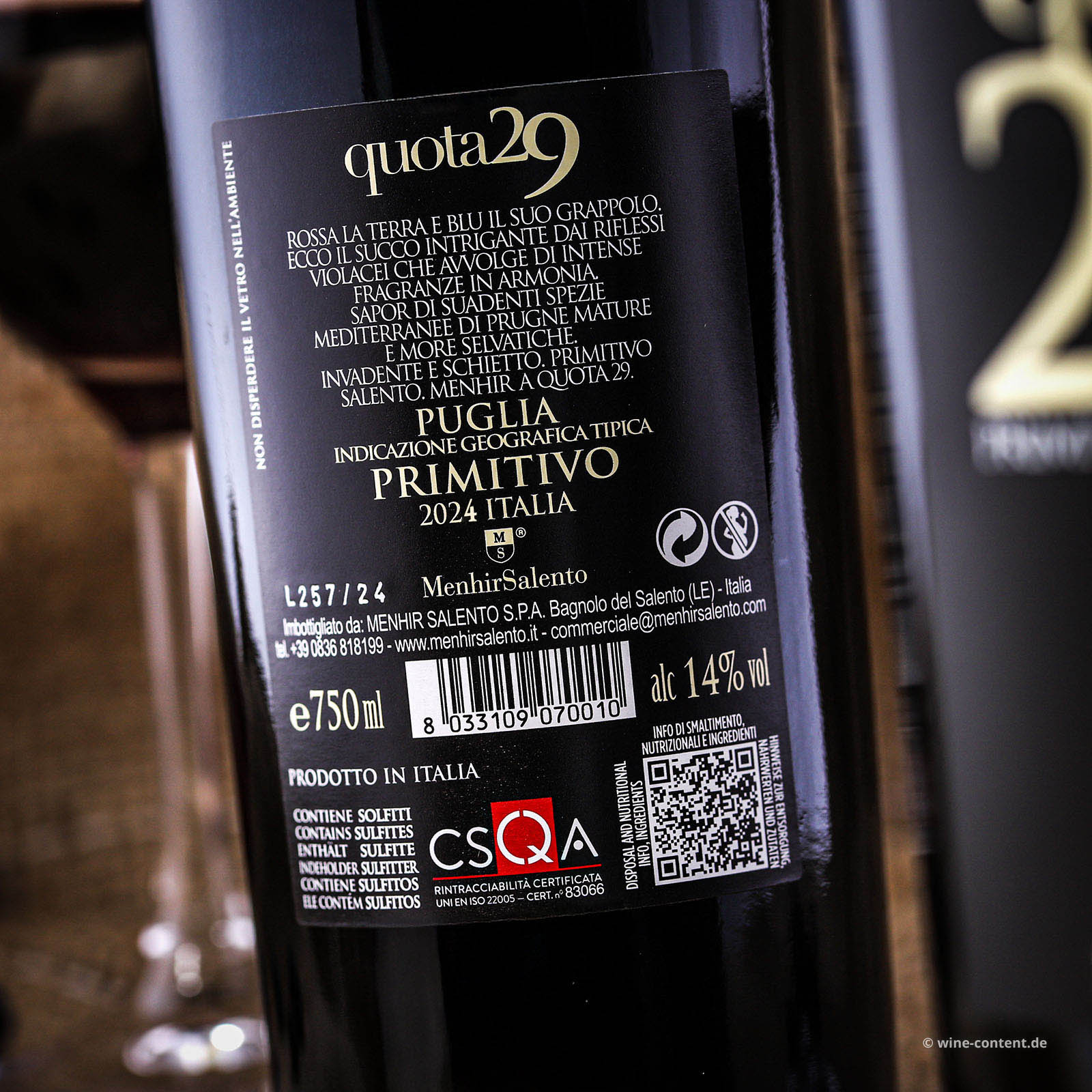 Primitivo 2024 Quota 29