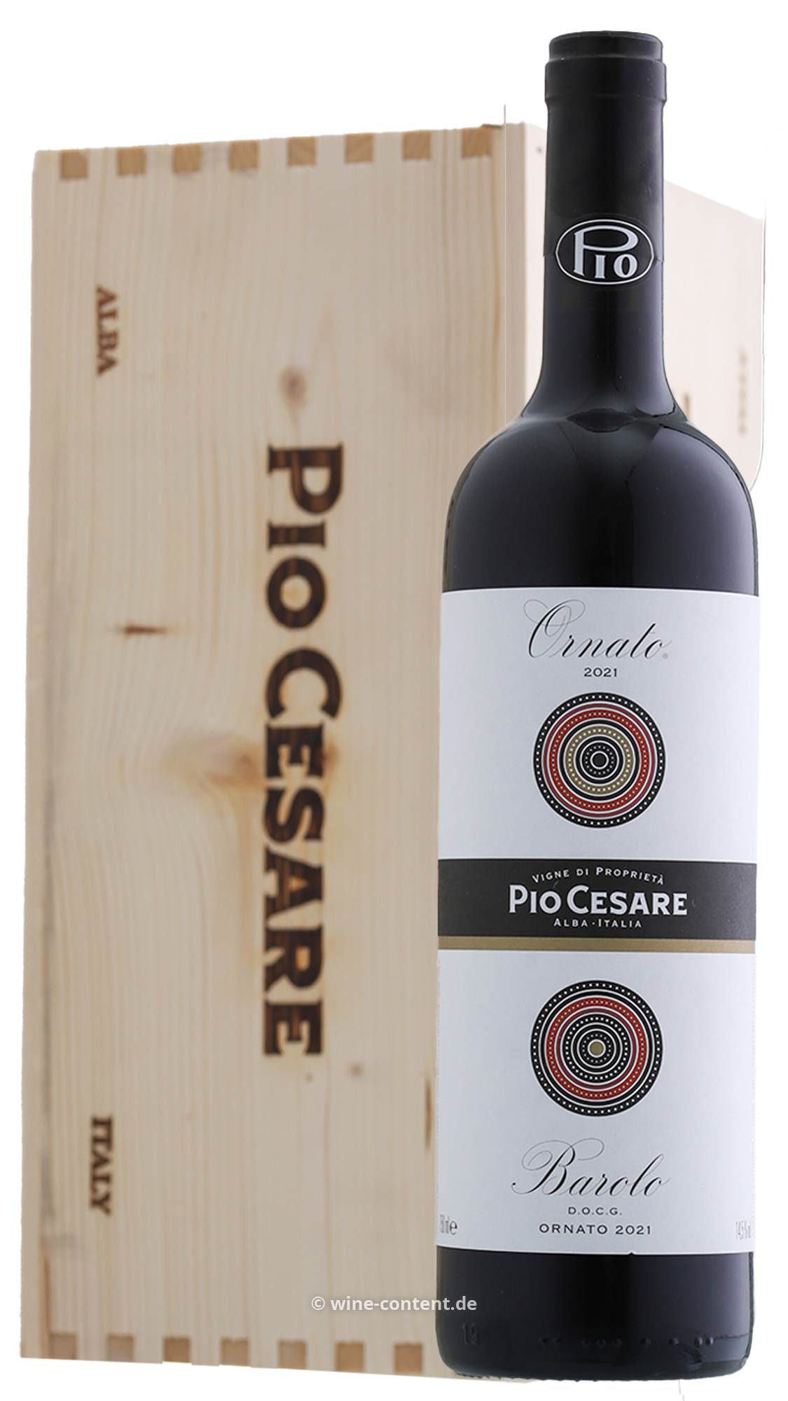 6er-Holzkiste Barolo 2021 Ornato