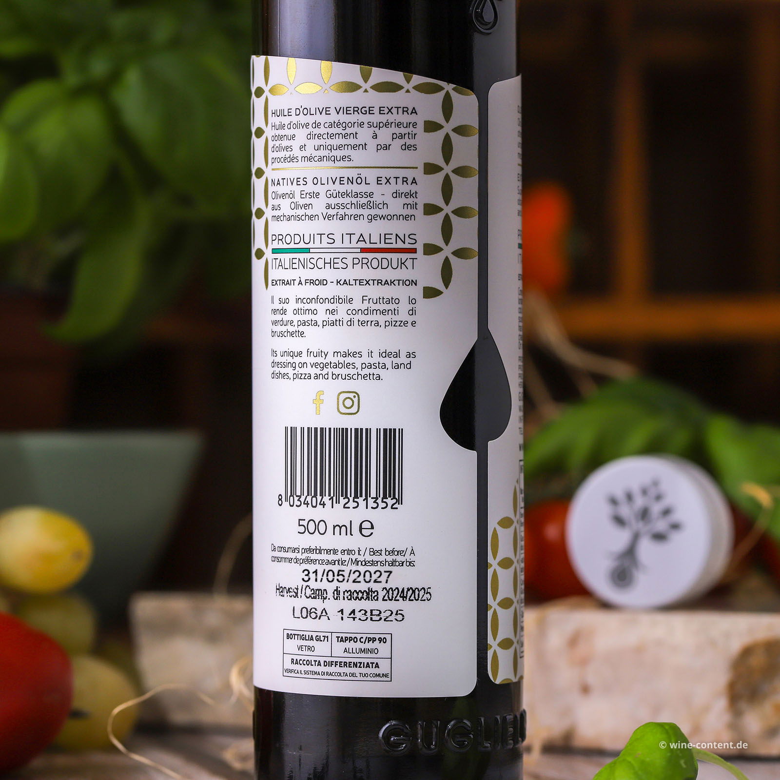 0,5 L Olivenöl Extra Vergine 2025 Fruttato