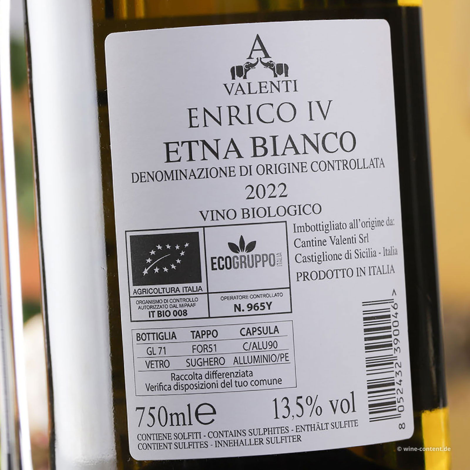Etna Bianco 2022 Enrico IV Bio