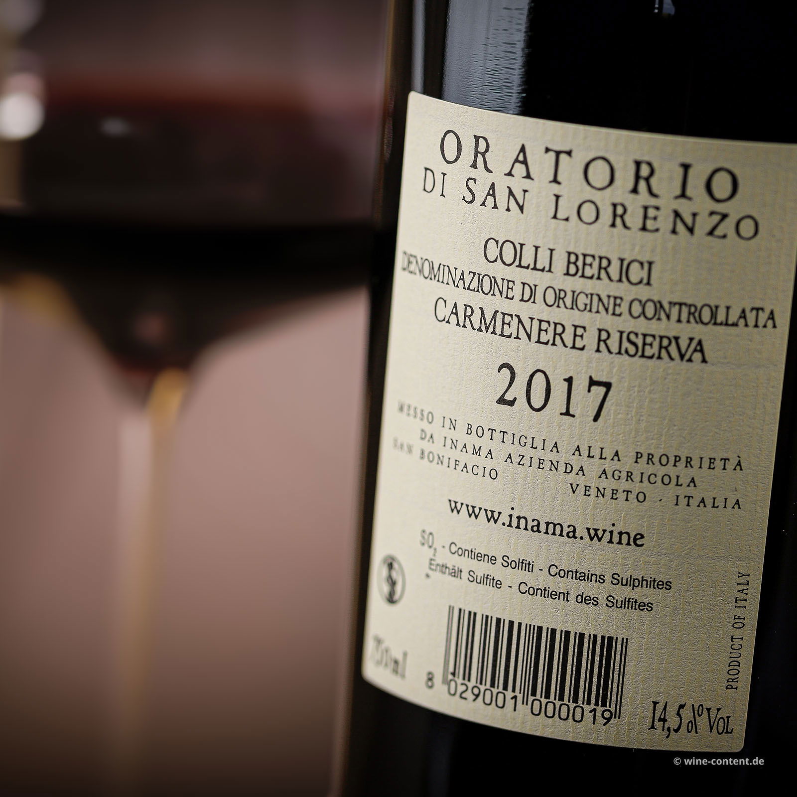 Carmenere Colli Berici Riserva 2017 Oratorio di San Lorenzo