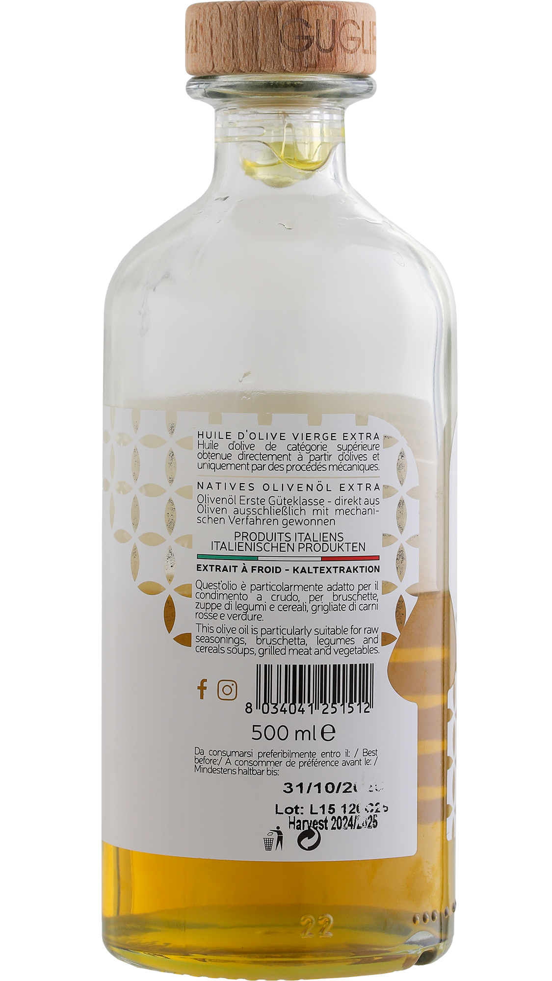 0,5 L Olivenöl Extra Vergine Early Harvest 2025 fior d'o