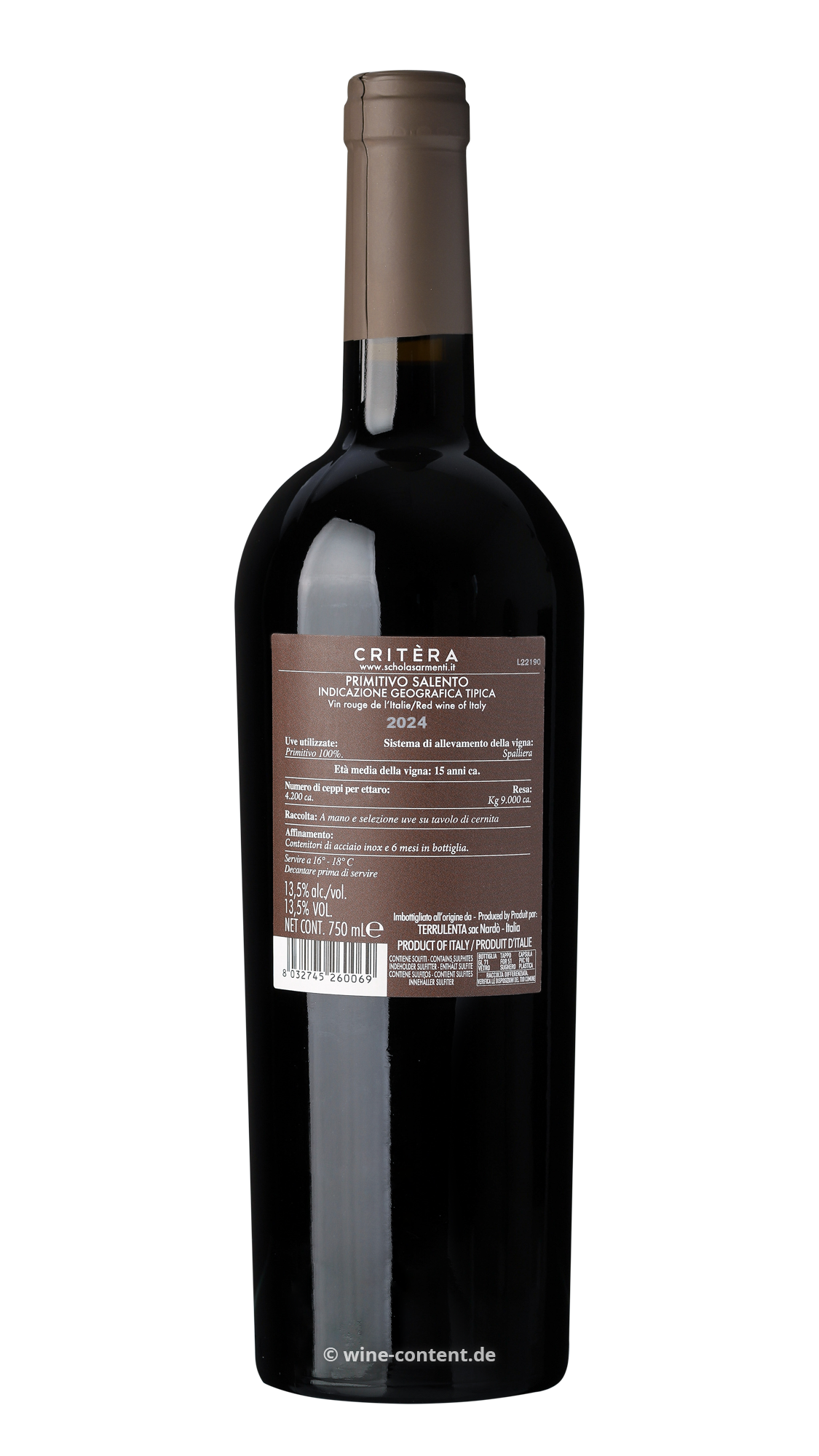 Primitivo Salento 2024 Critèra