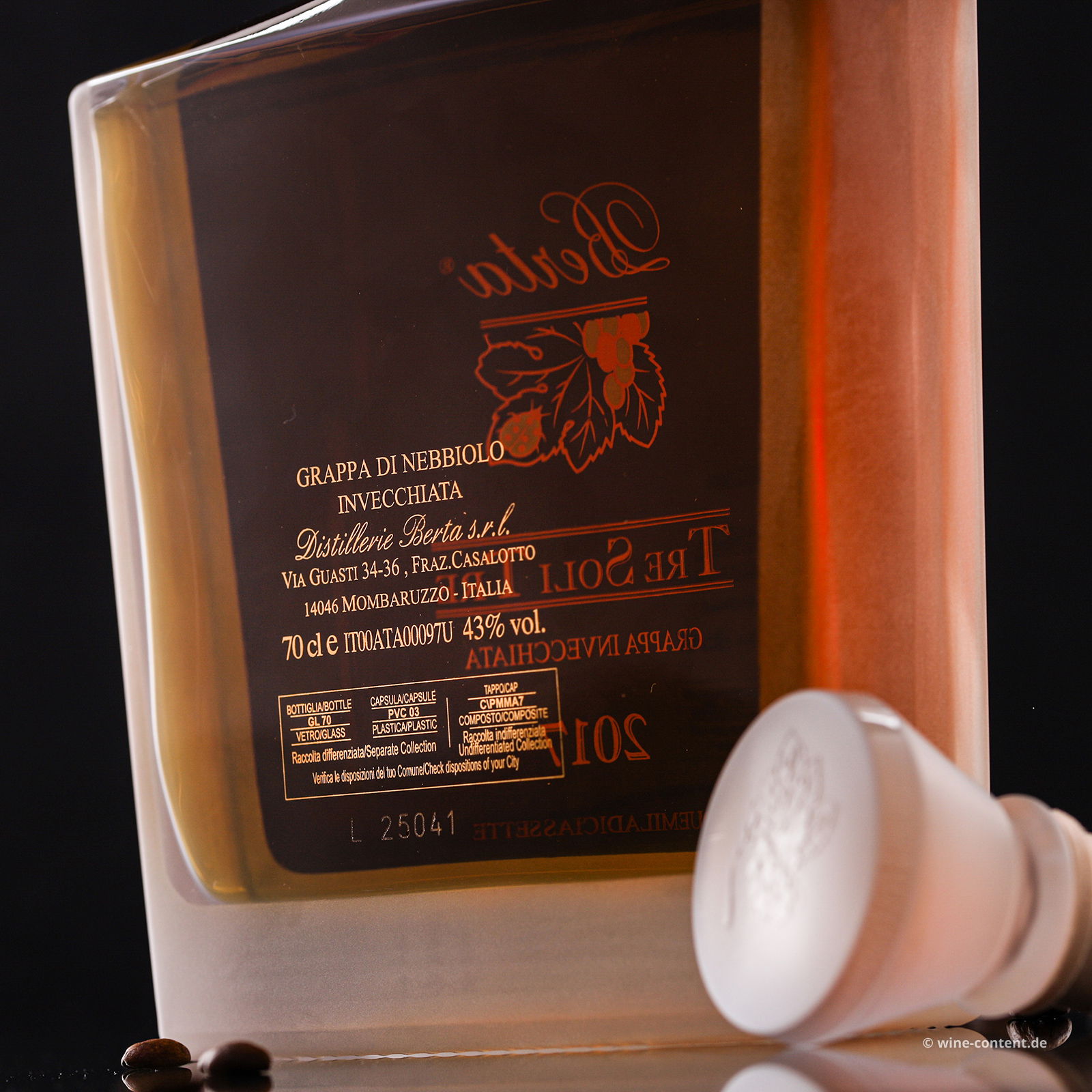 Grappa Tre Soli Tre 2017 (Nebbiolo)