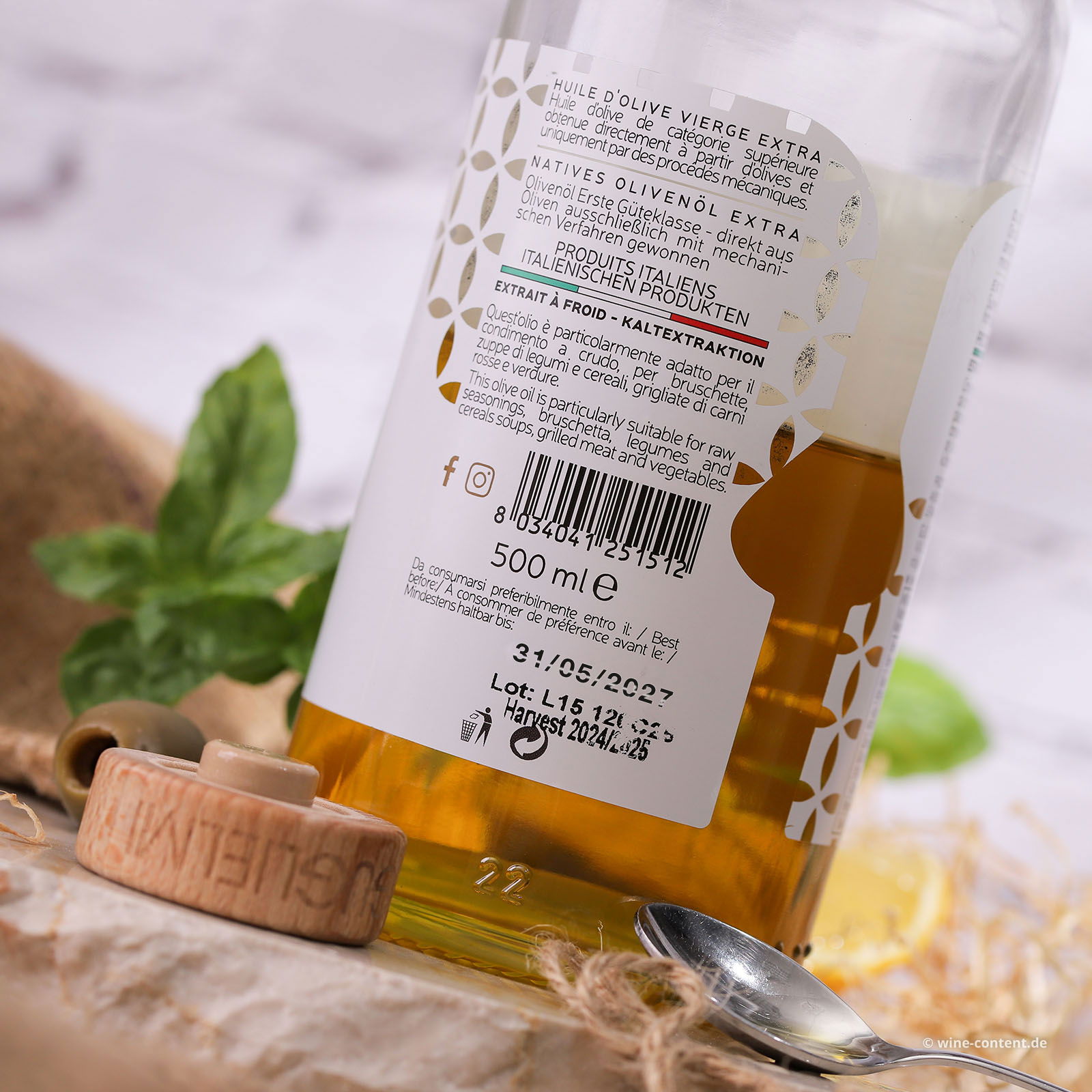 0,5 L Olivenöl Extra Vergine 2025 Early Harvest fior d'o