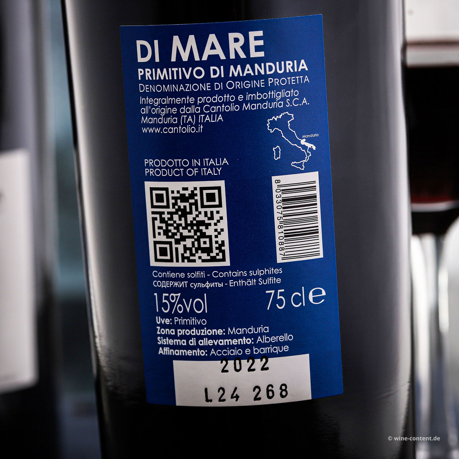 Primitivo di Manduria 2022 di Mare 15,0