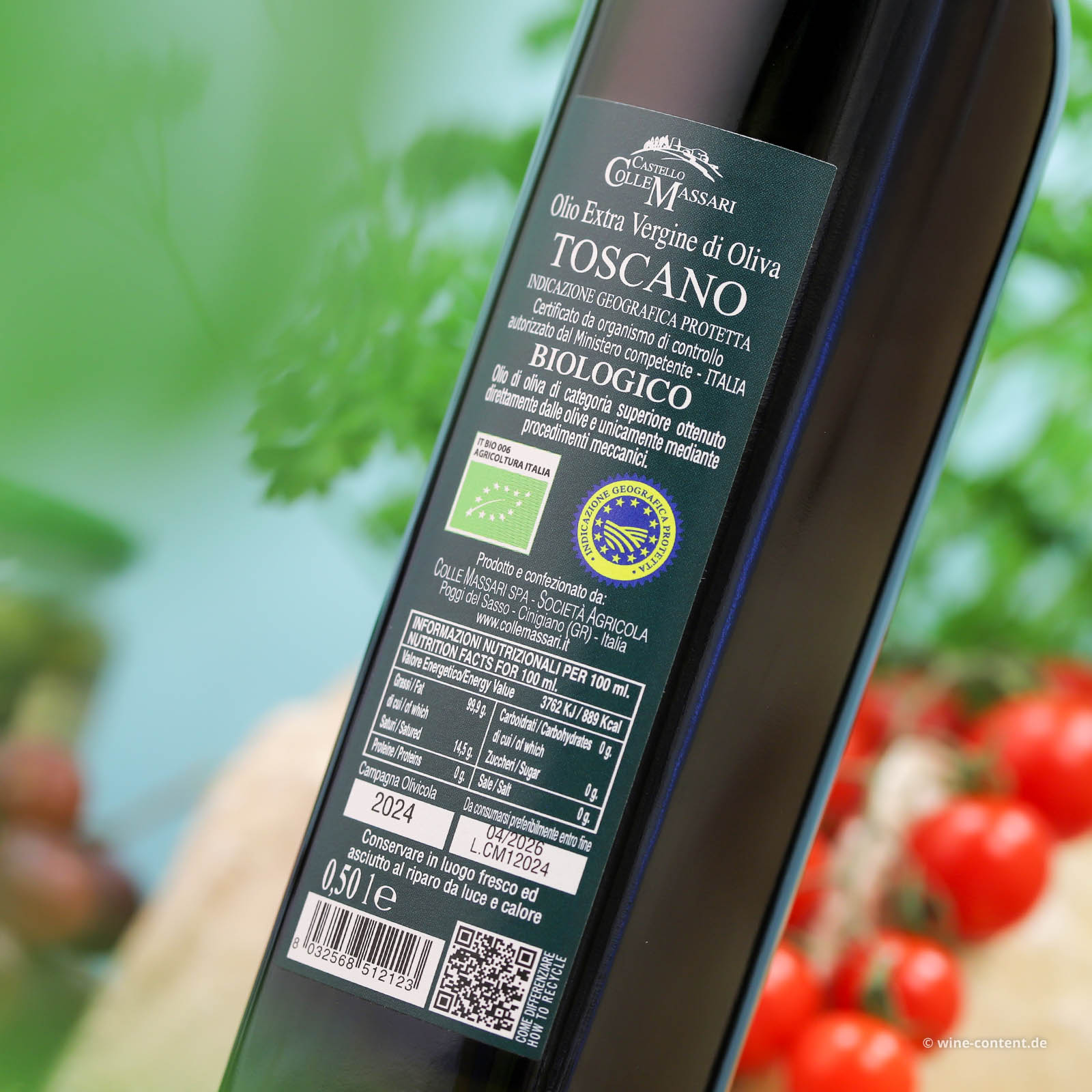 0,5 L Olivenöl Extra Vergine Toscano 2024 Bio